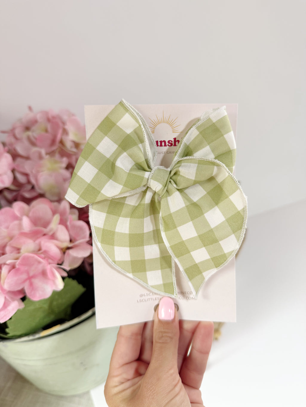 Garden Gingham Hair Bows