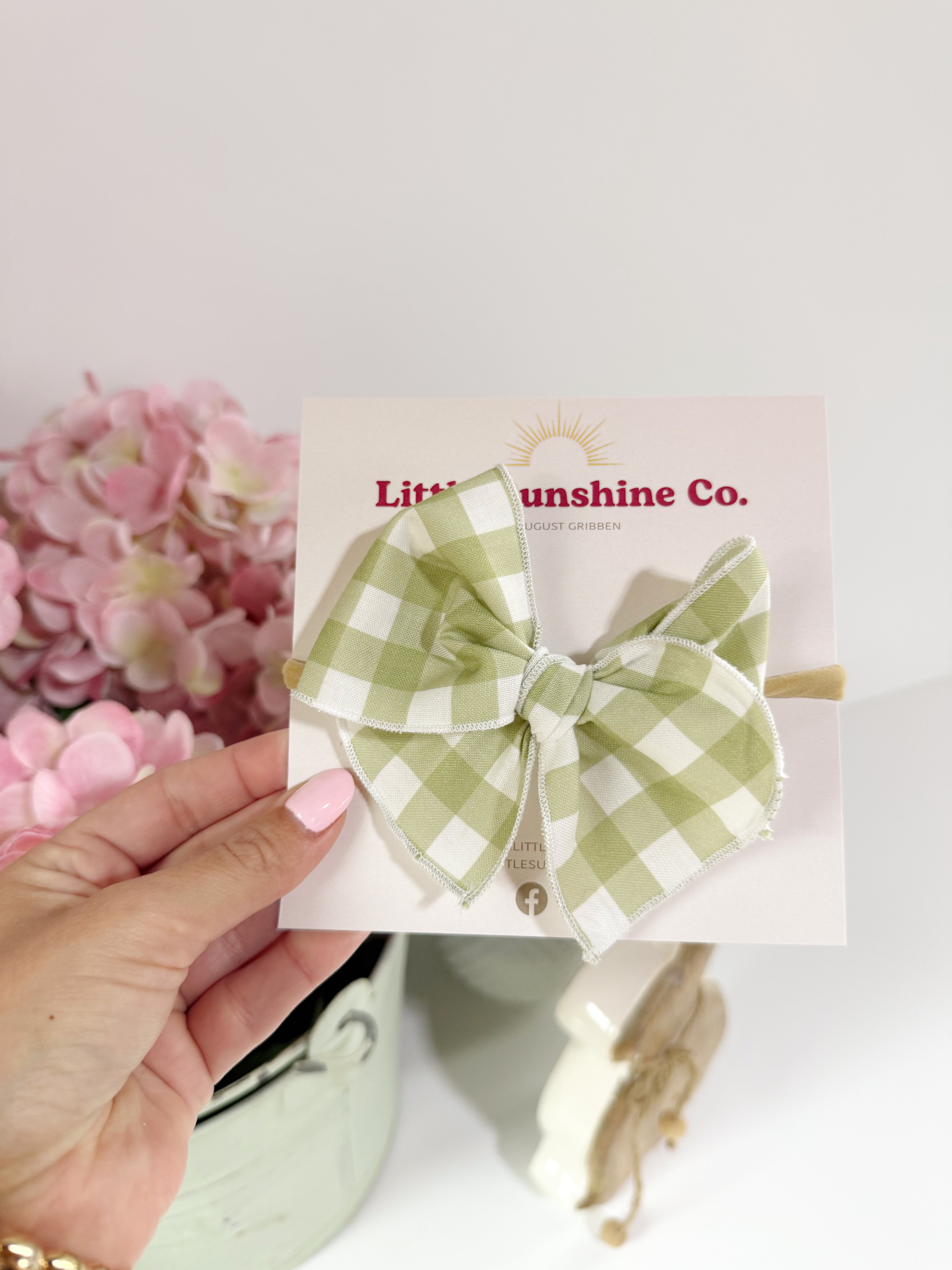 Garden Gingham Hair Bows