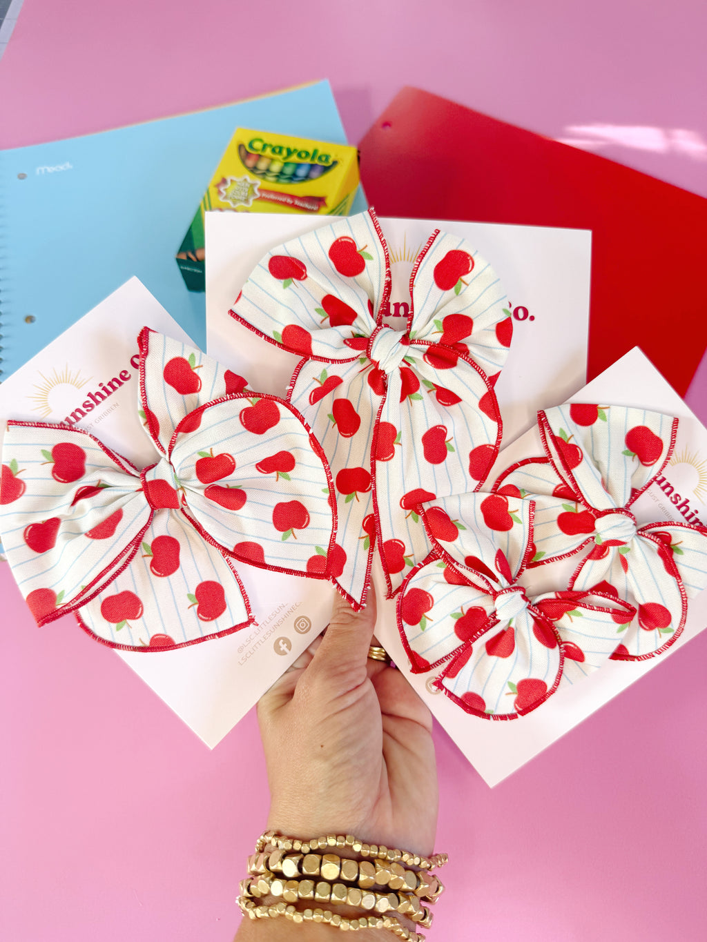 Apple of my eye hair bows 🍎