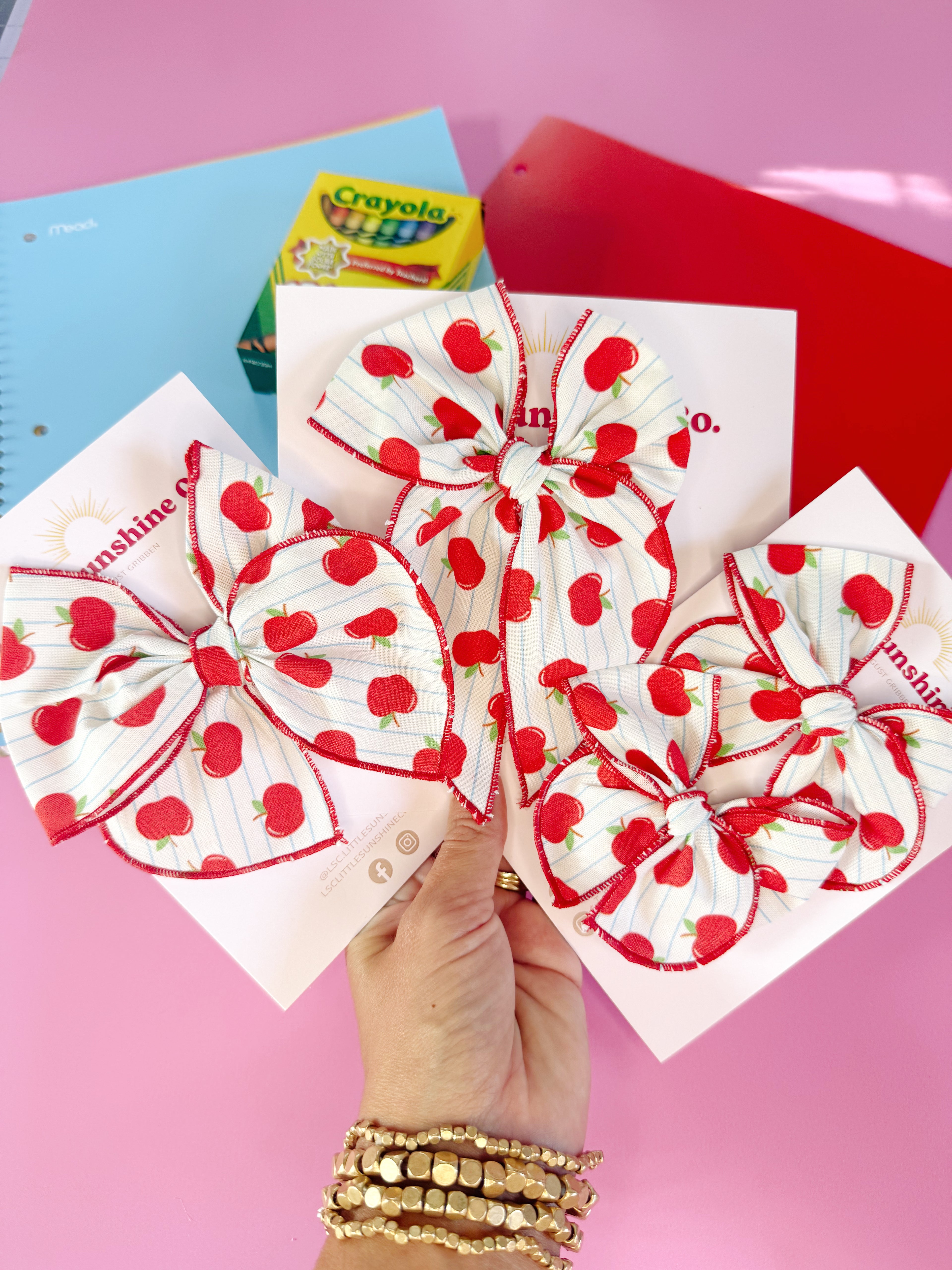 Apple of my eye hair bows 🍎