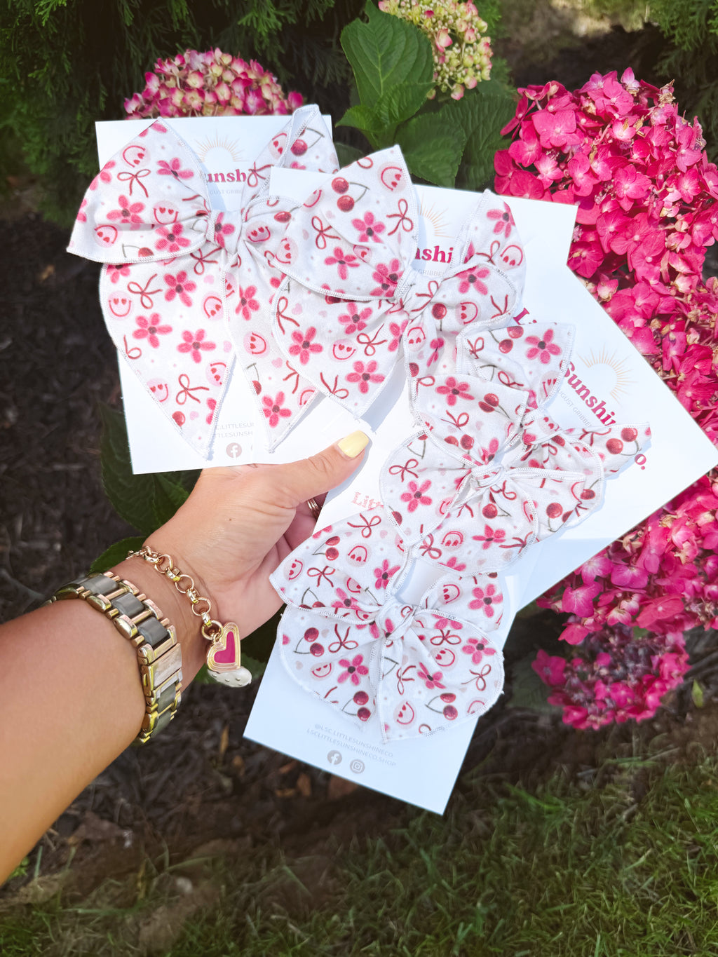 Cherry Blossoms Hair Bows 🌸🍒