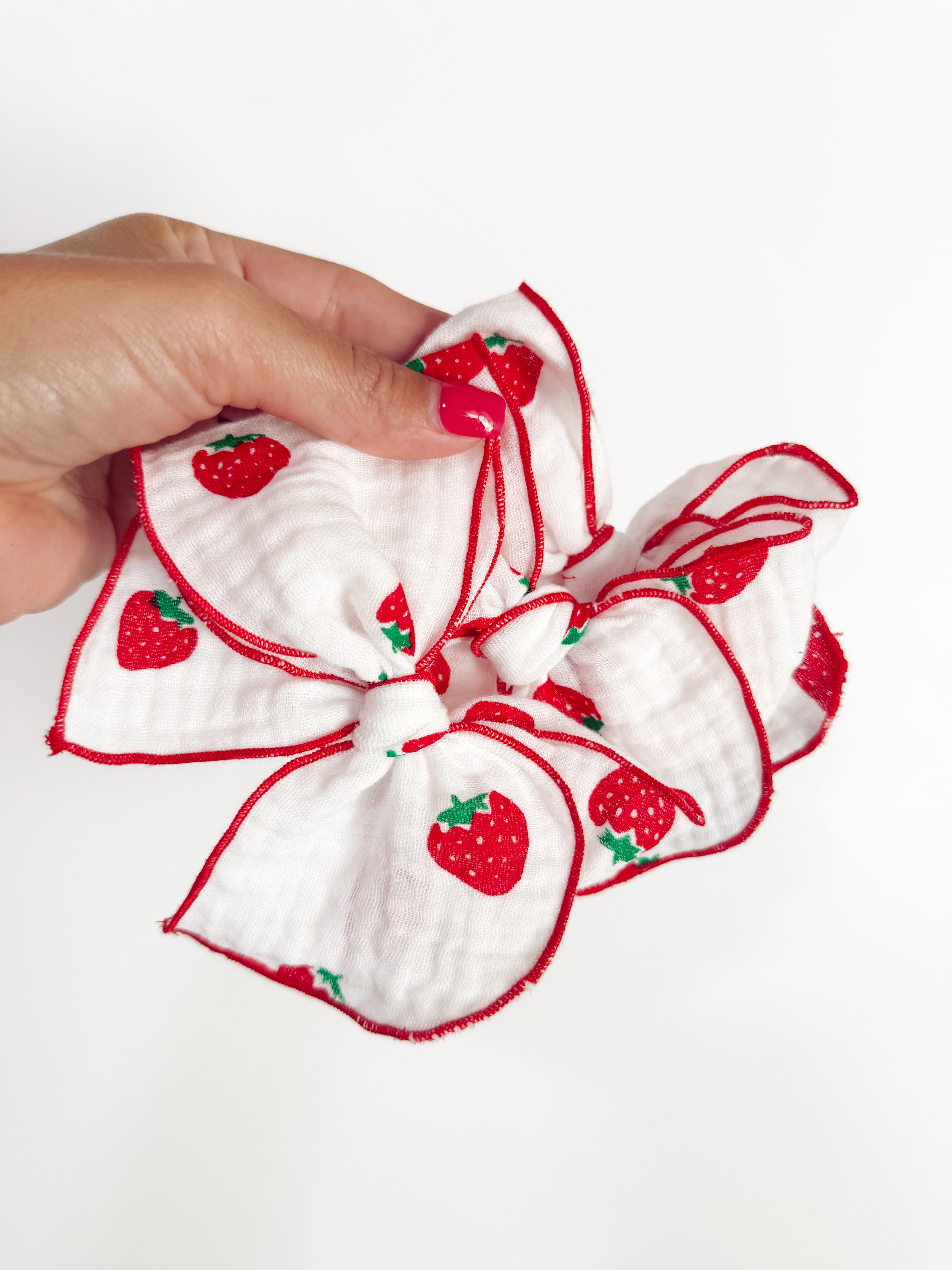 Strawberry Gauze Bows 🍓🍰