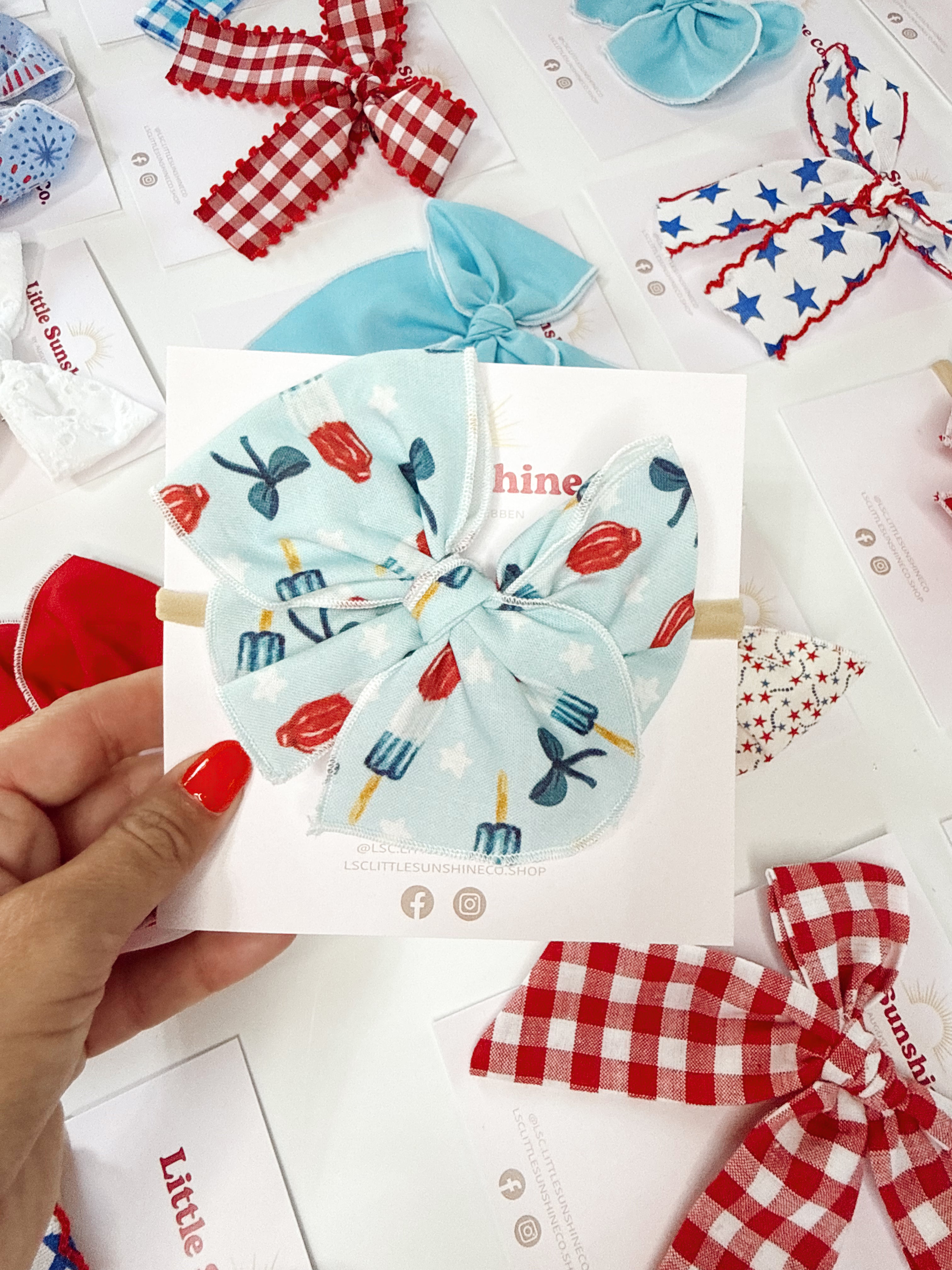 Red, White, & Cool Hair Bows