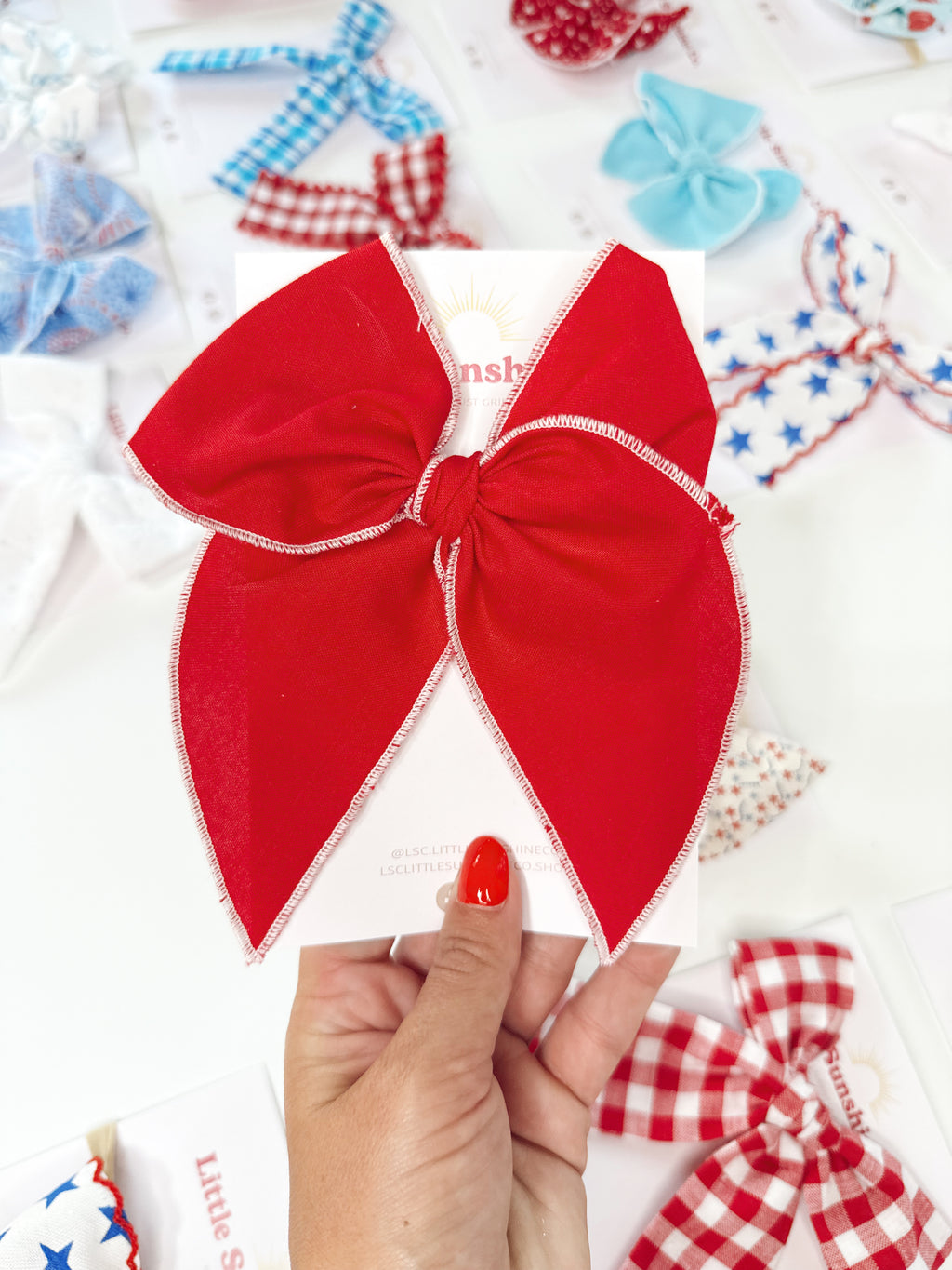Sparkler Red Hair Bows