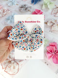 Evie Blue Floral Hair Bows