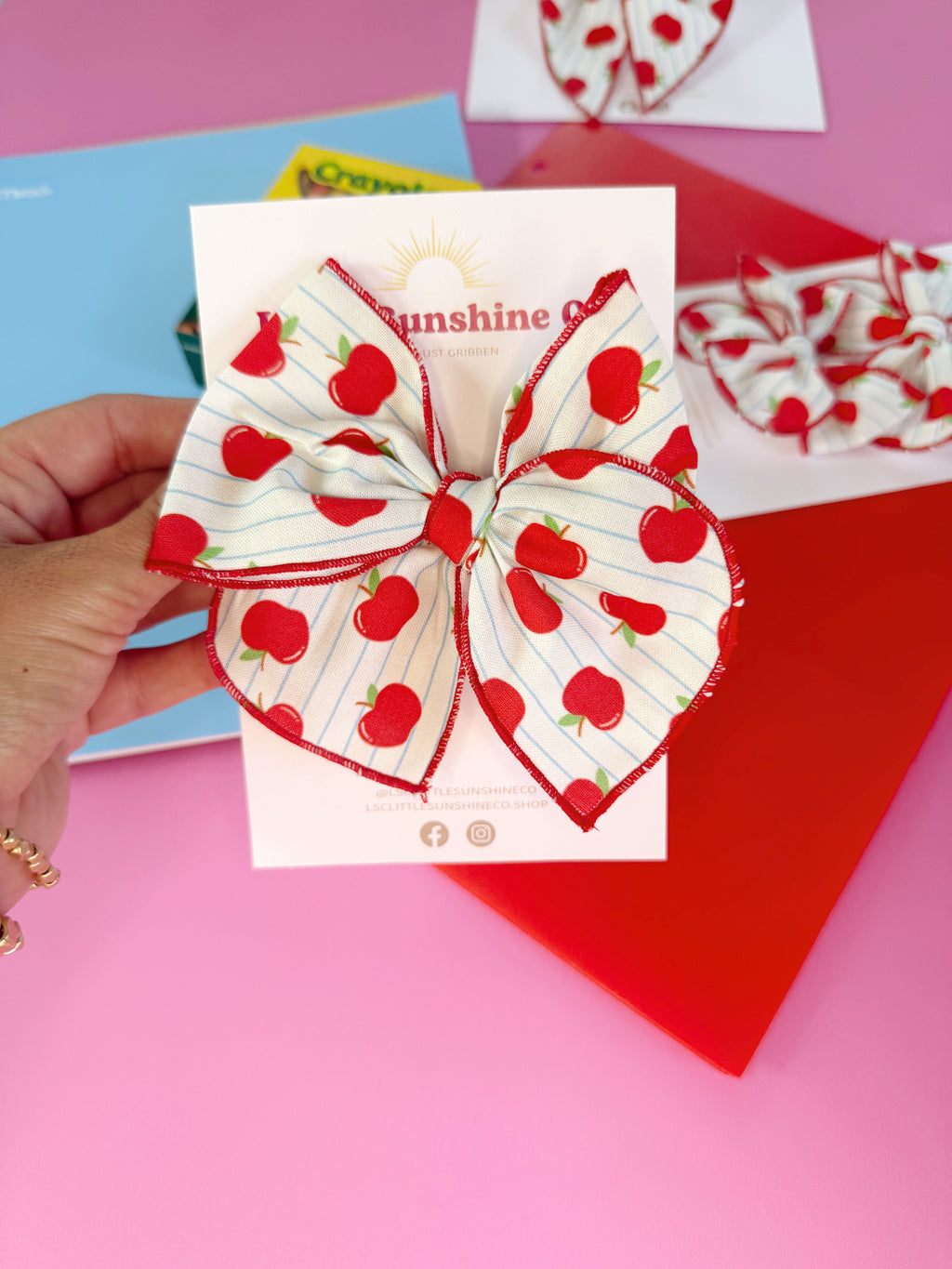 Apple of my eye hair bows 🍎