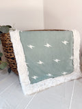 Light Green Lightening Boltz Snuggle Blankets