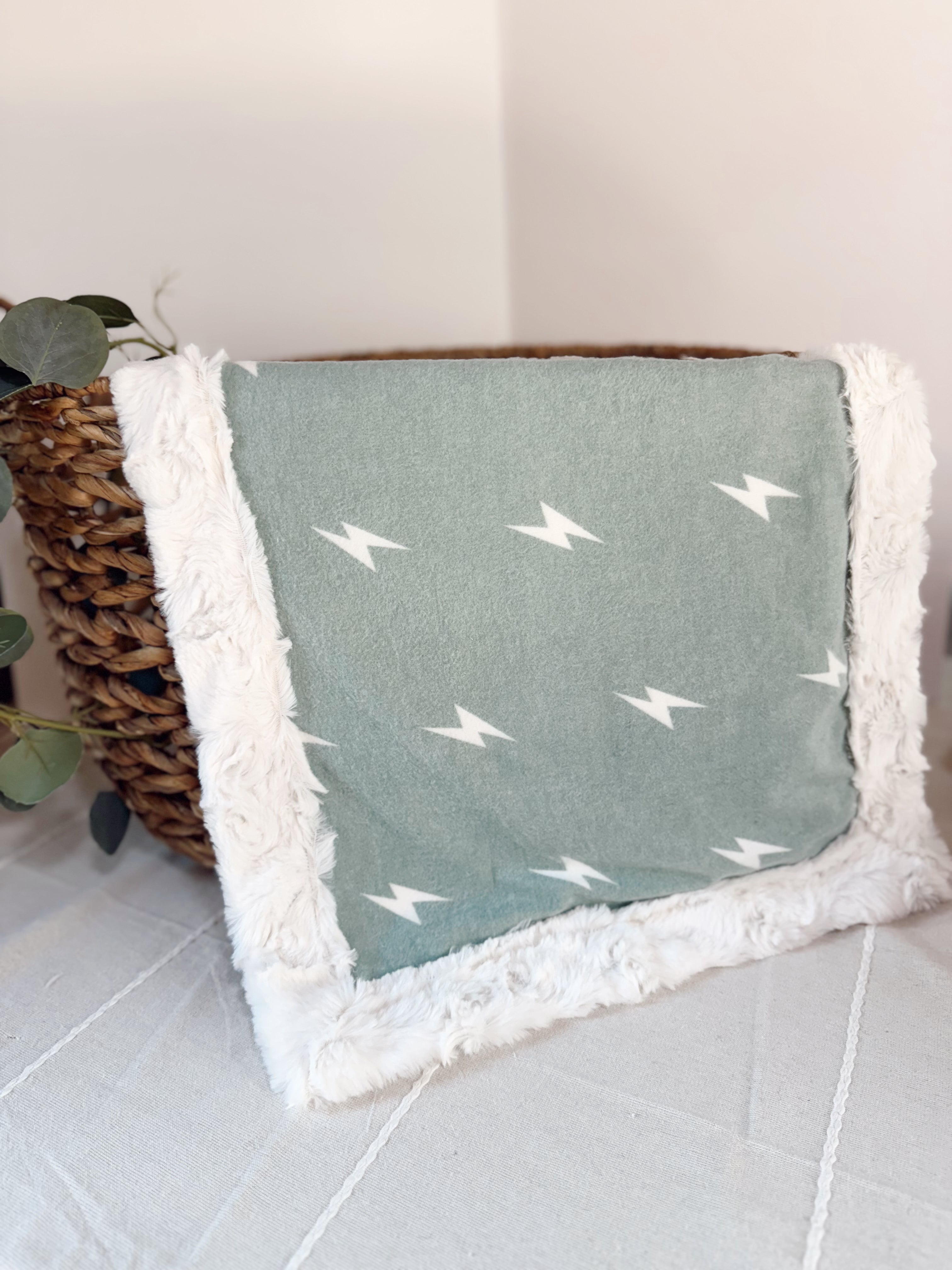 Light Green Lightening Boltz Snuggle Blankets