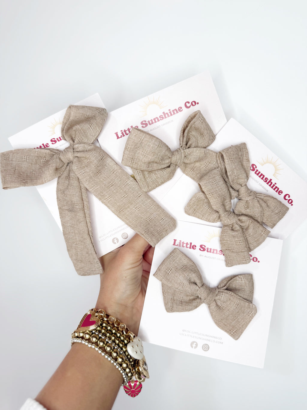Light Taupe Pinwheel Bows