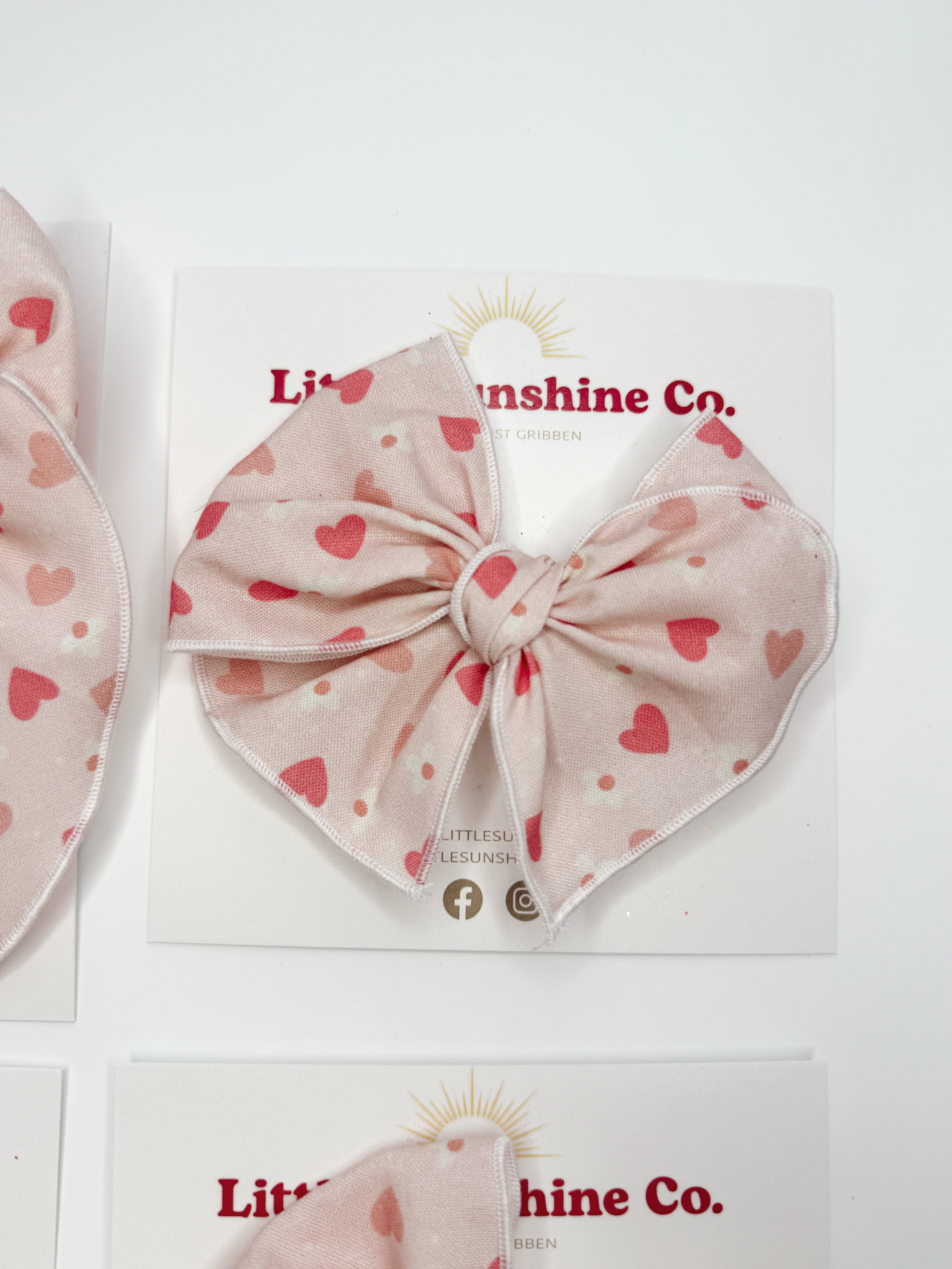 Blushing Hearts Hair Bows