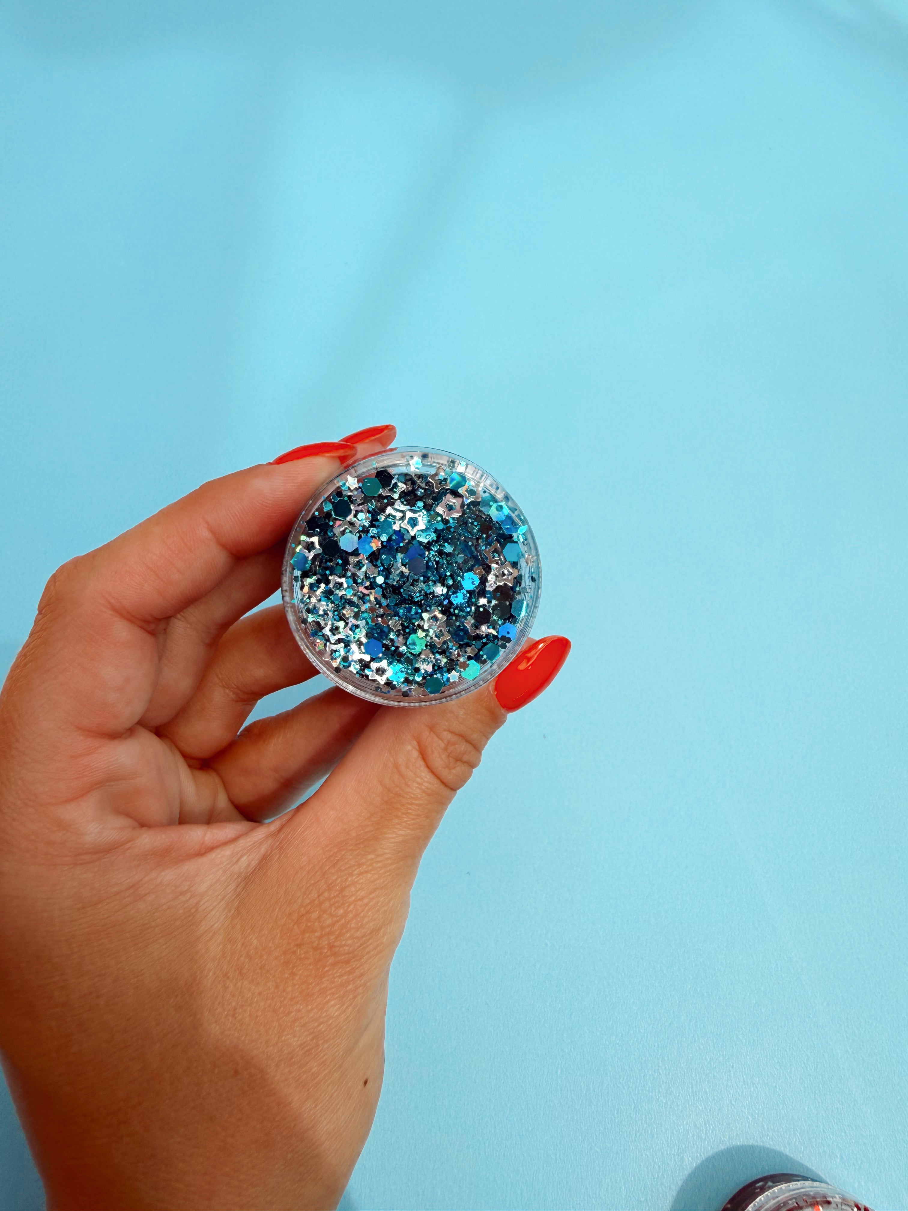 Blue & Silver Stars Hair Glitter 🌟
