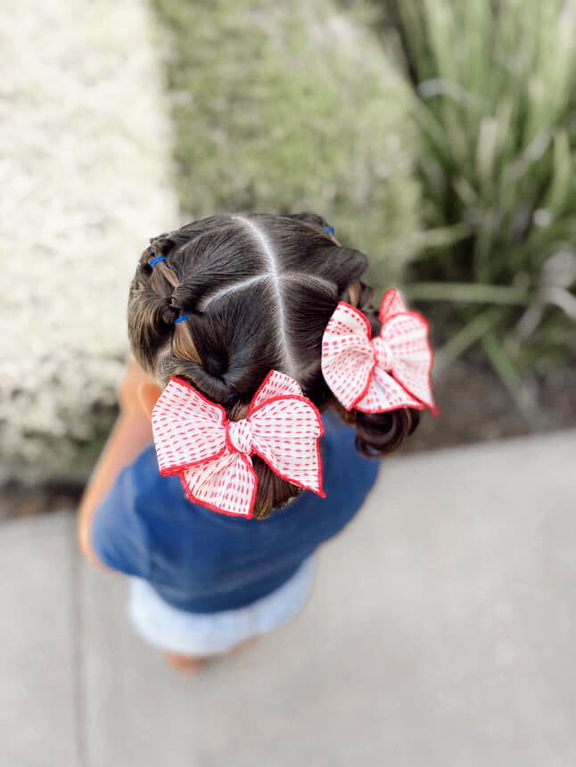 Red Vintage Hair Bows