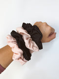 Light Pink & Black Hair Scrunchies