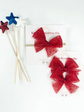 Red Sparkly Tulle Bows