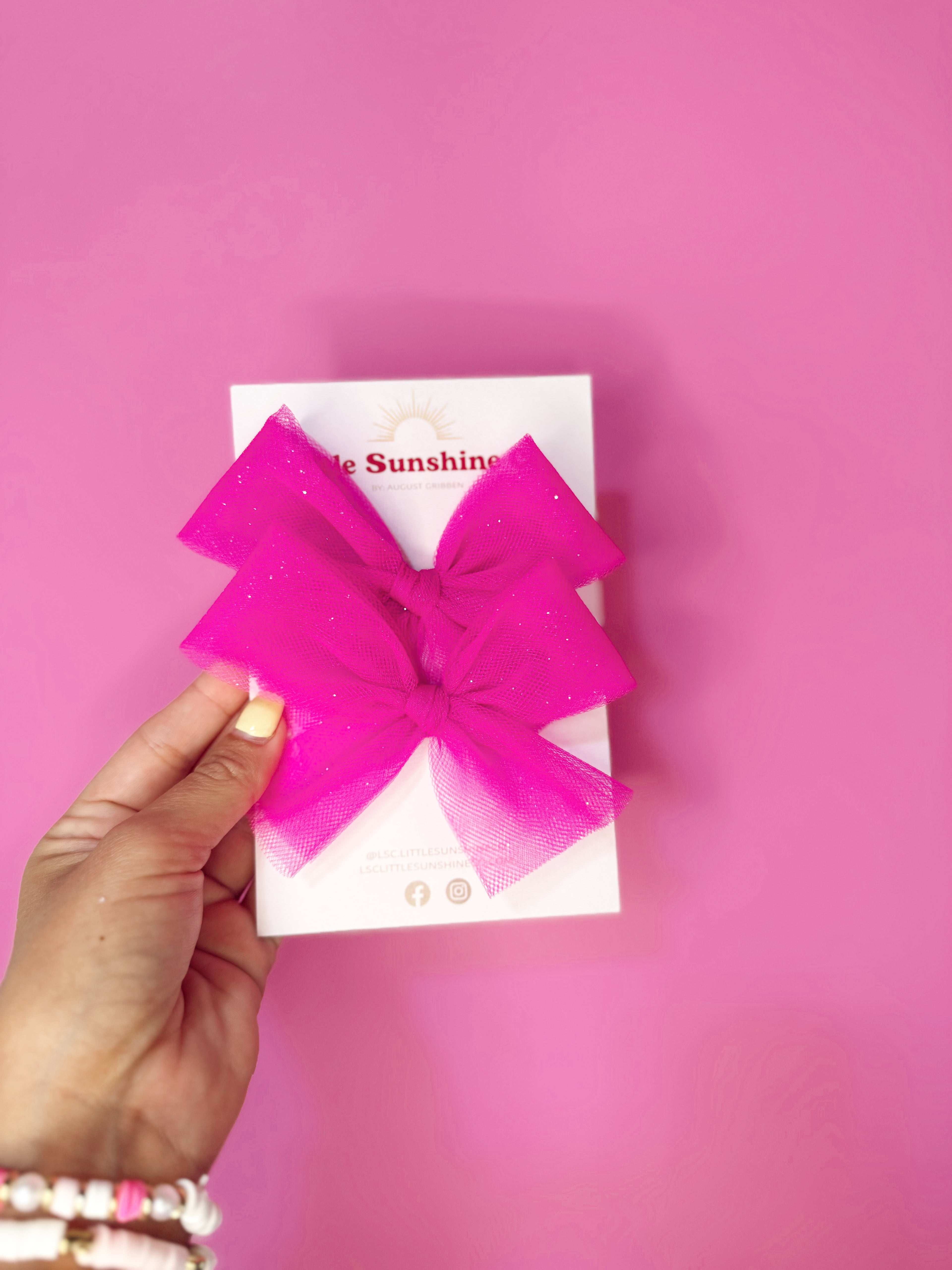 Hot Pink Tulle Hair Bows 🩷