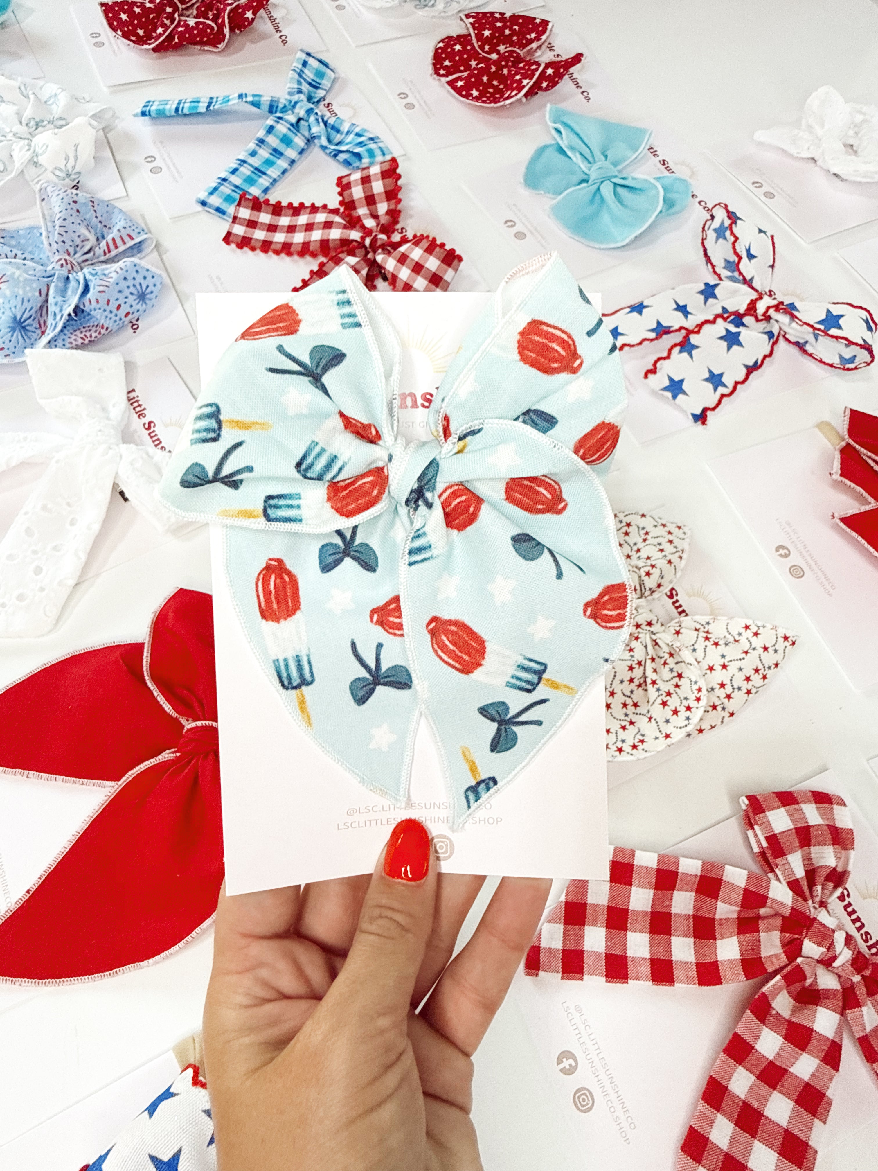 Red, White, & Cool Hair Bows