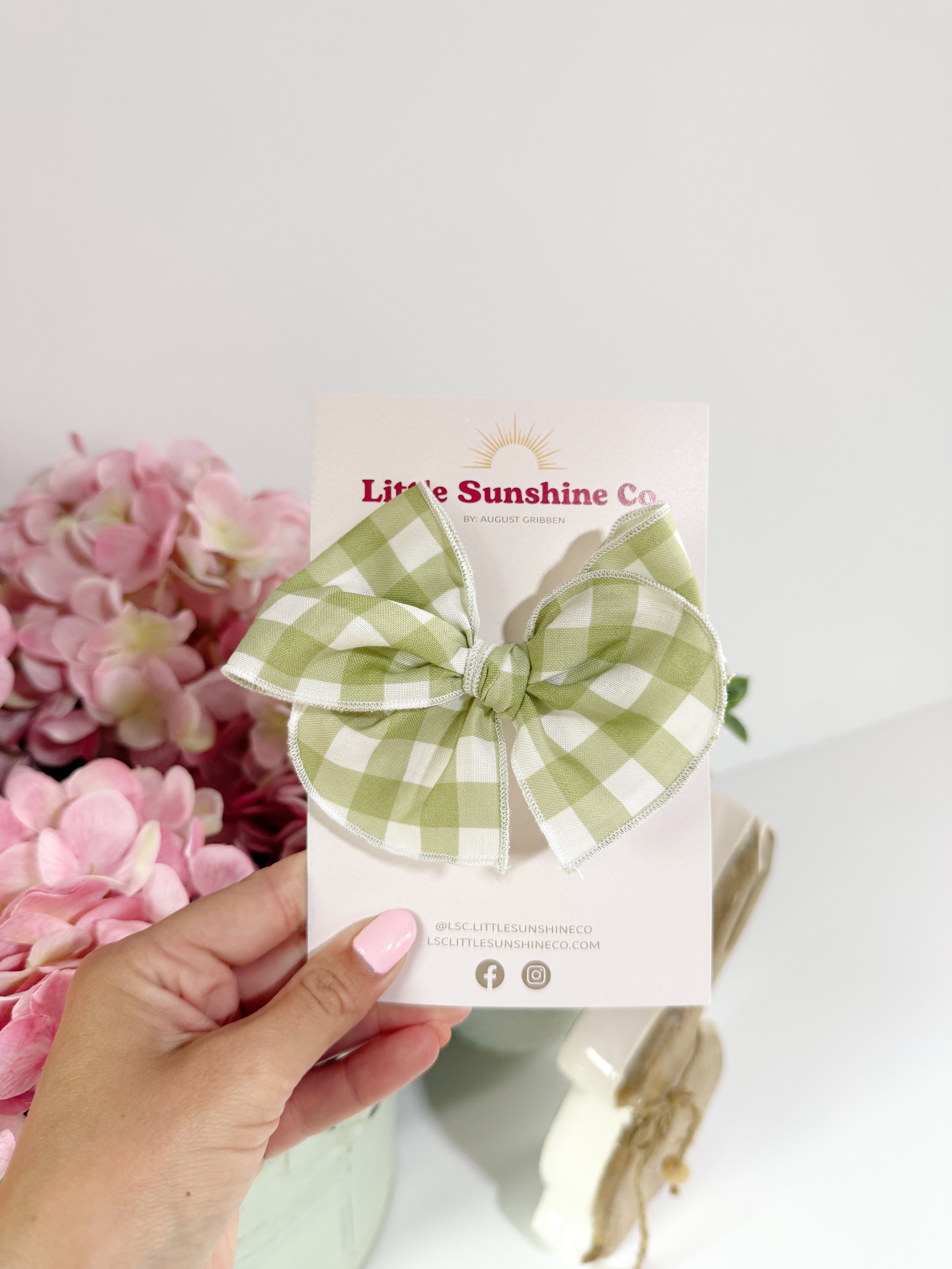 Garden Gingham Hair Bows