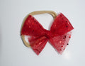 Nylon Headband- Red Tulle