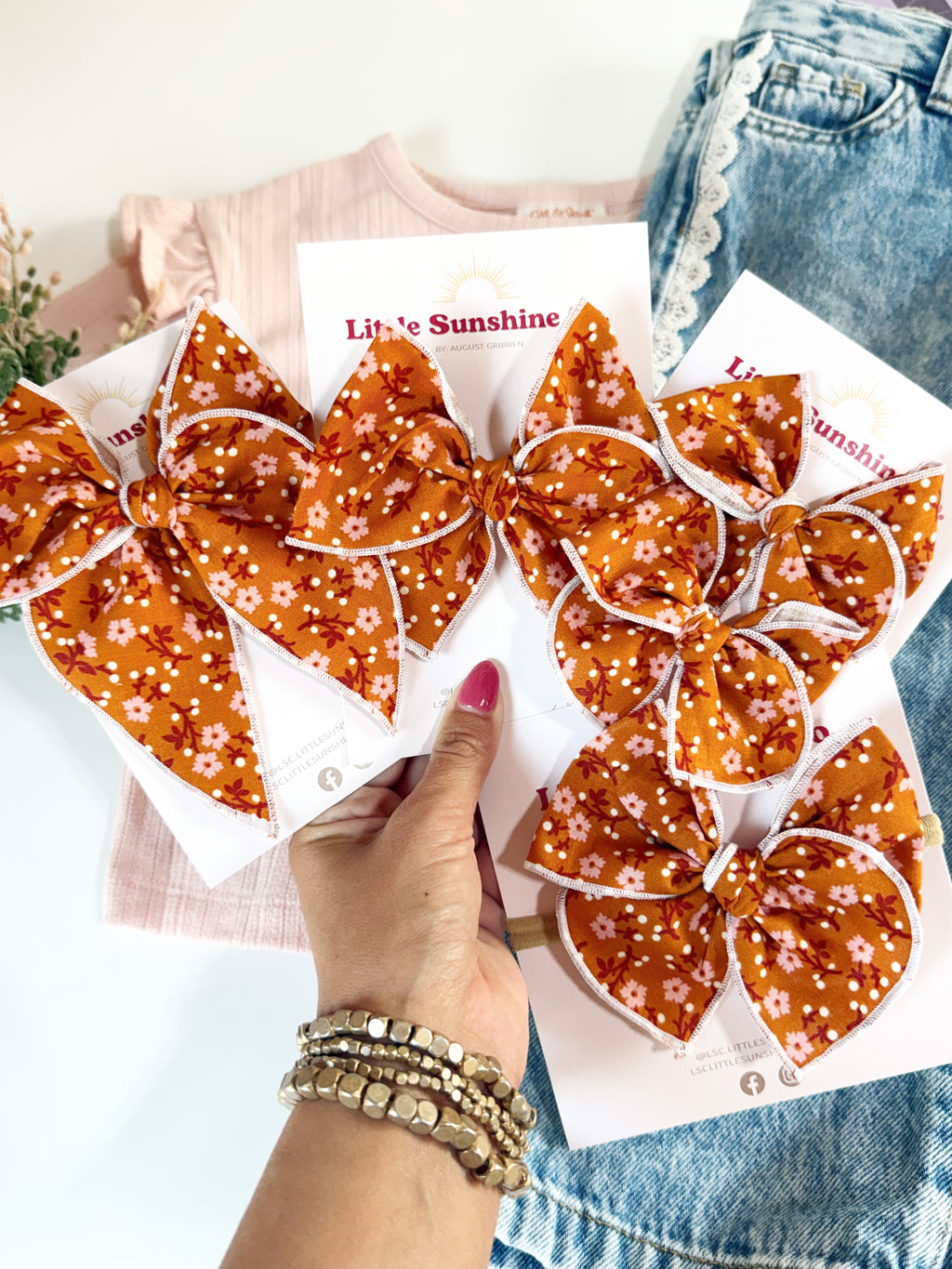 Golden Hour Blooms Hair Bows