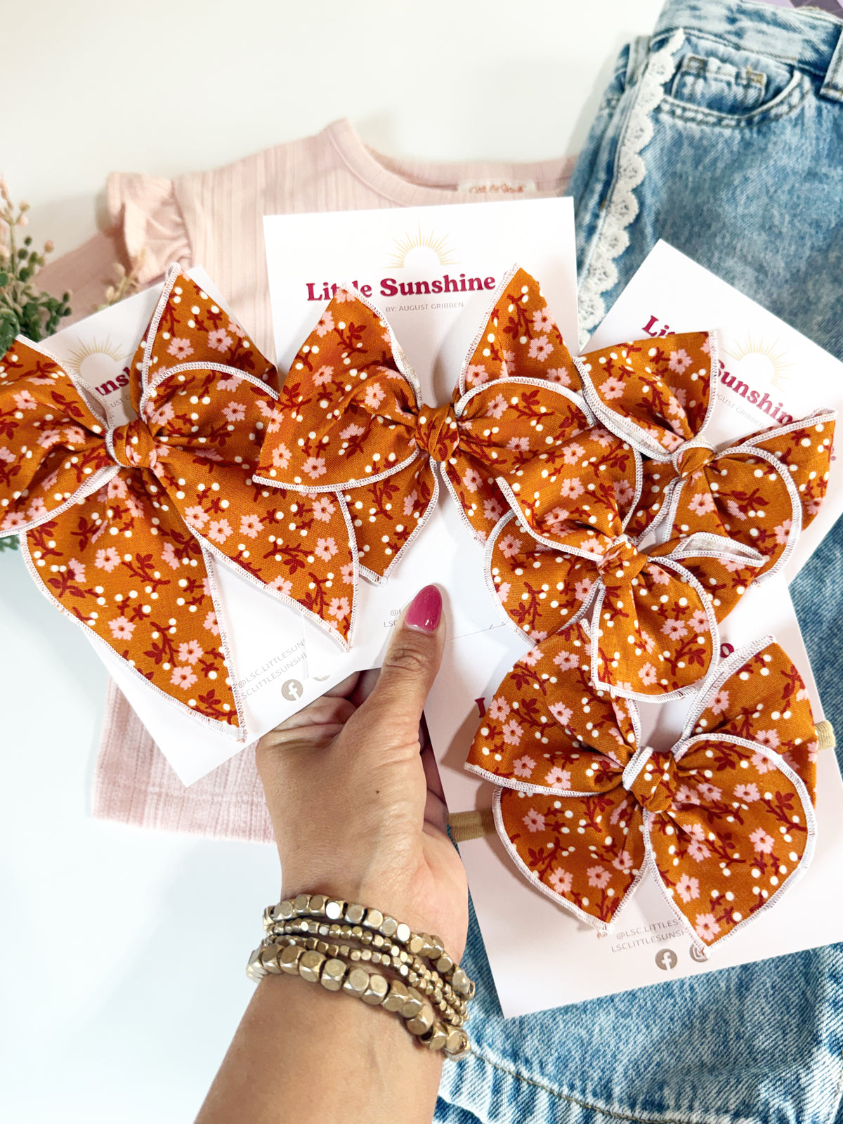 Golden Hour Blooms Hair Bows