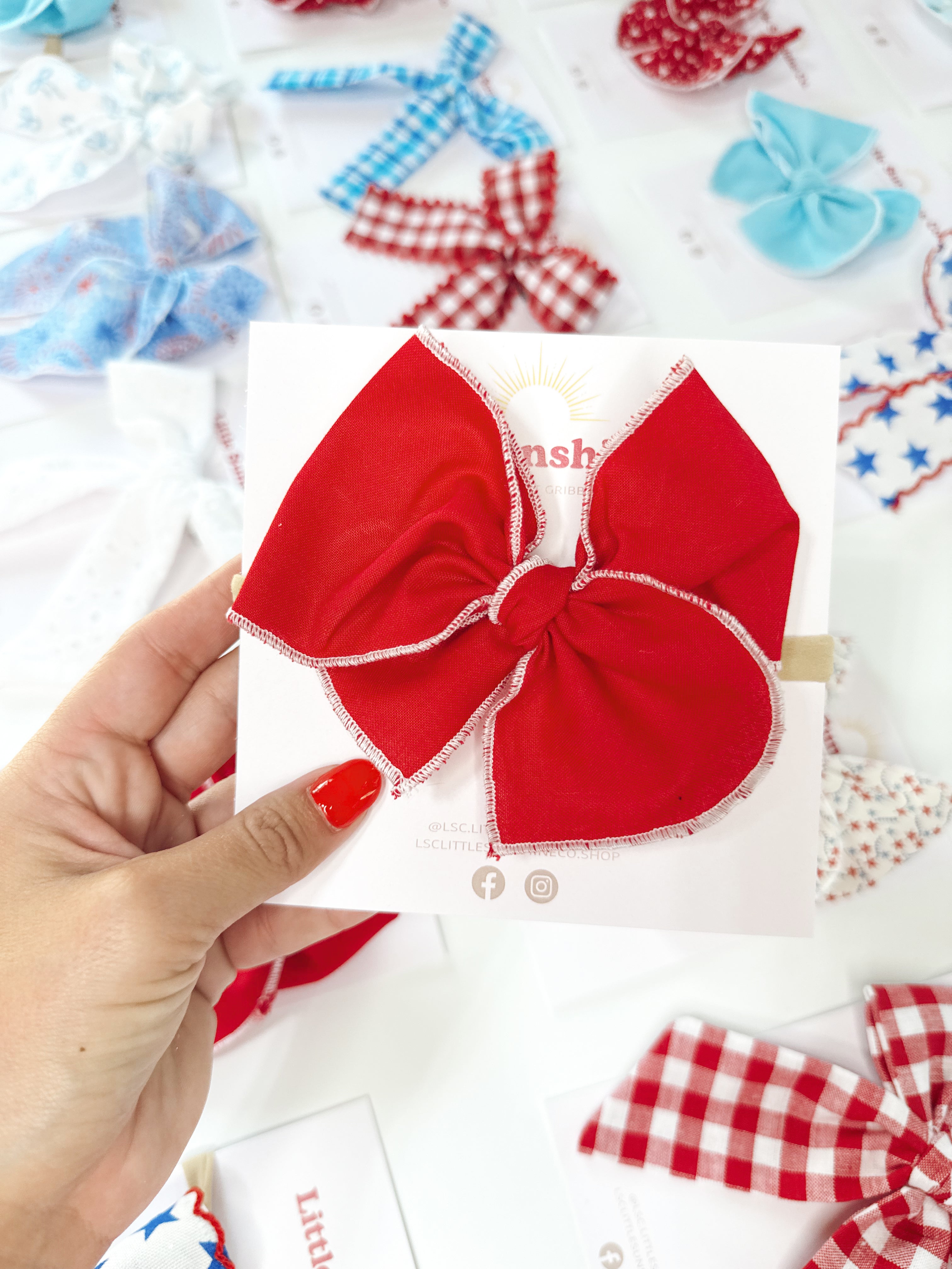Sparkler Red Hair Bows
