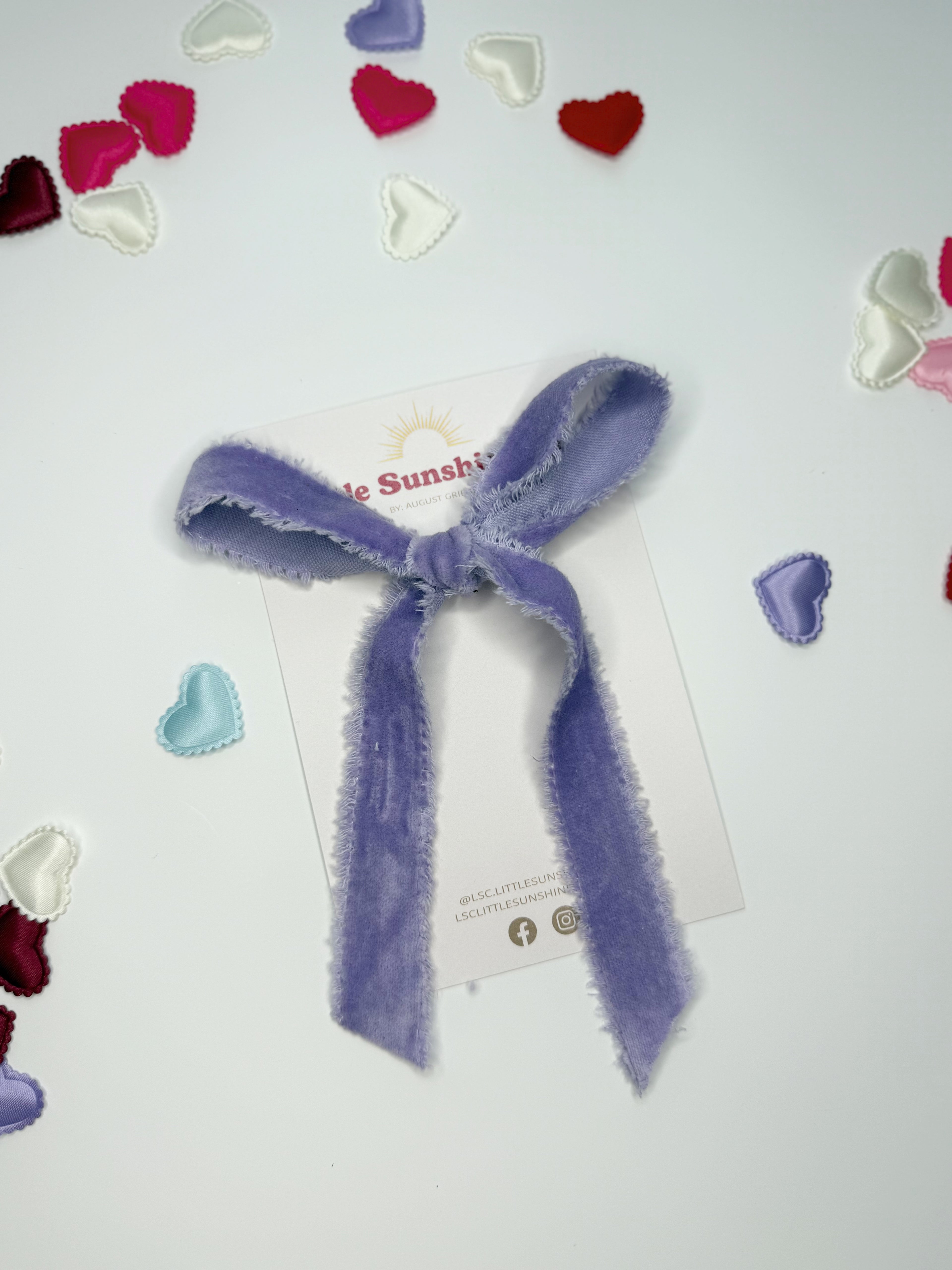 Purple Ribbon Hair Bows