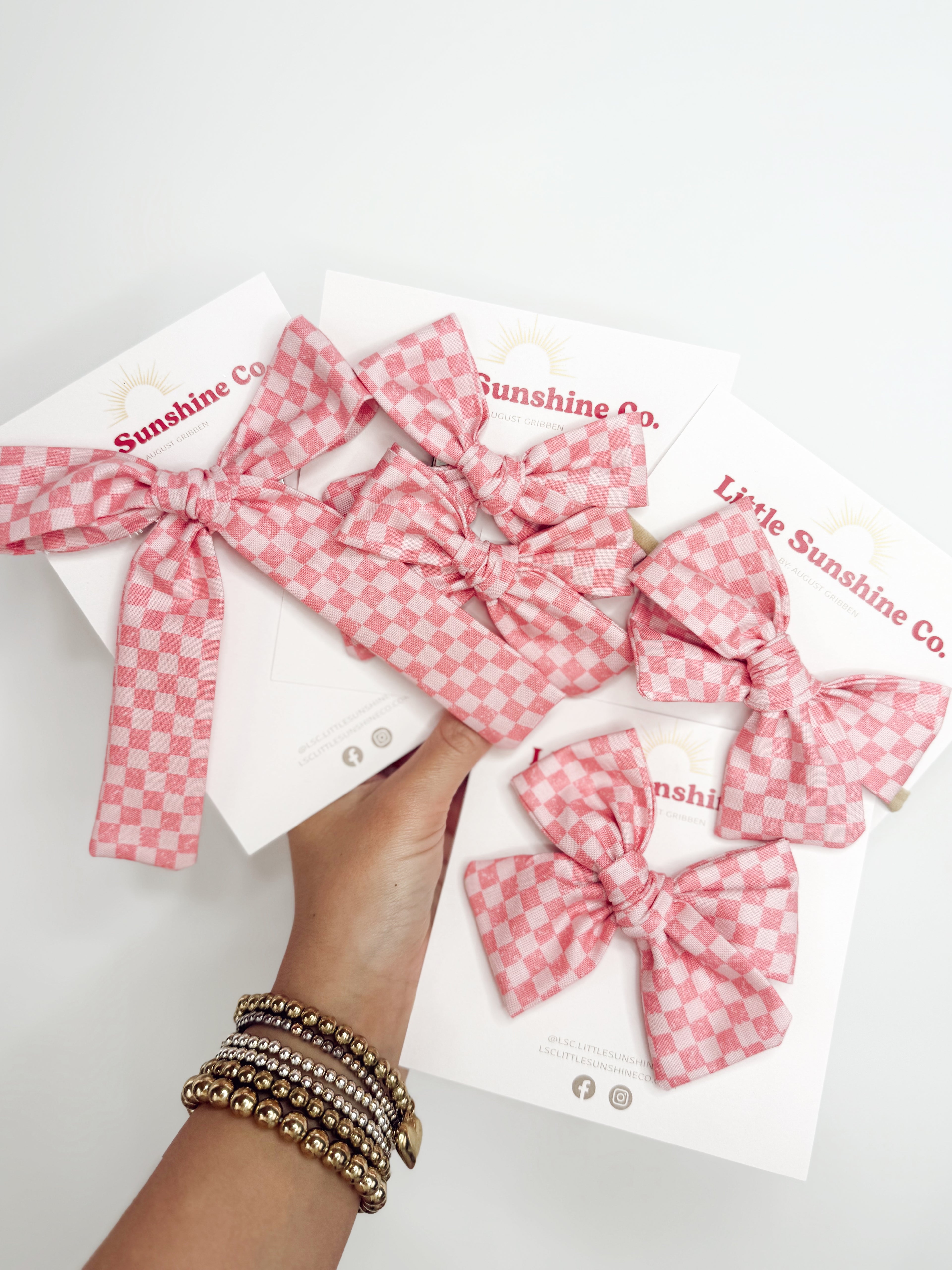 Sweetheart Gingham Hair Bows