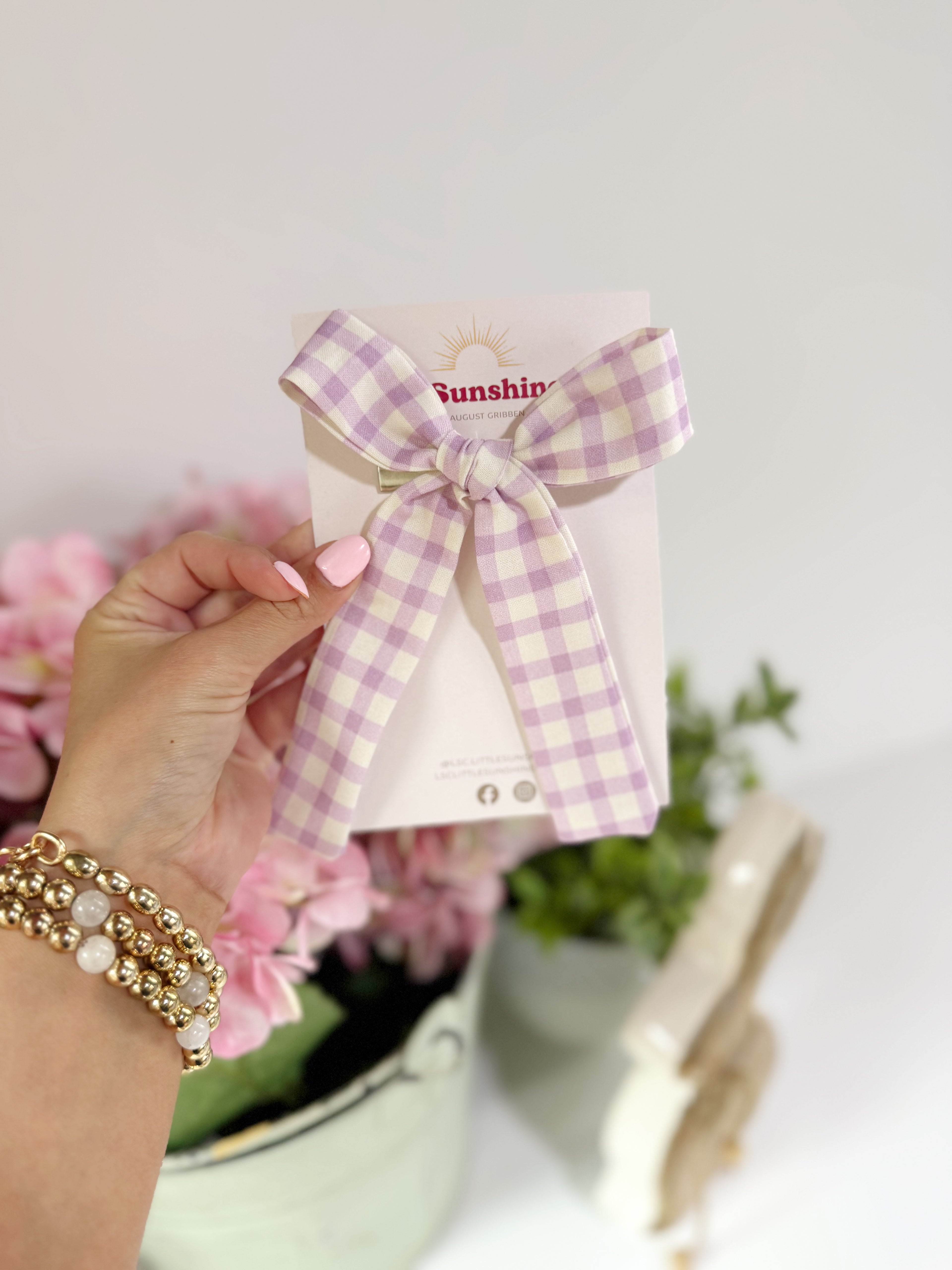 Large Clip- Springtime Gingham
