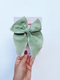 Bright Sage Hair Bows 🌿
