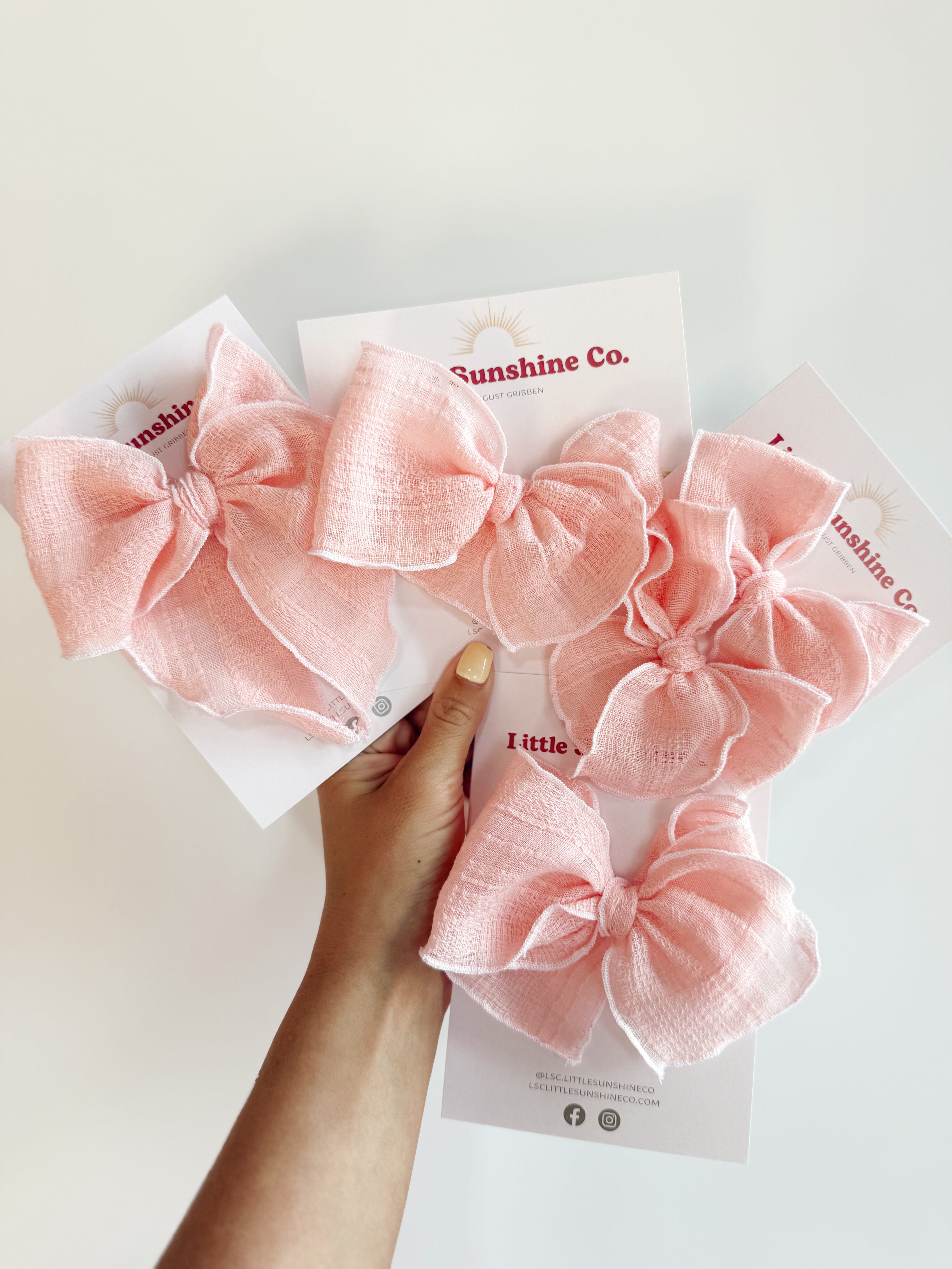 Lainey Pink Hair Bows