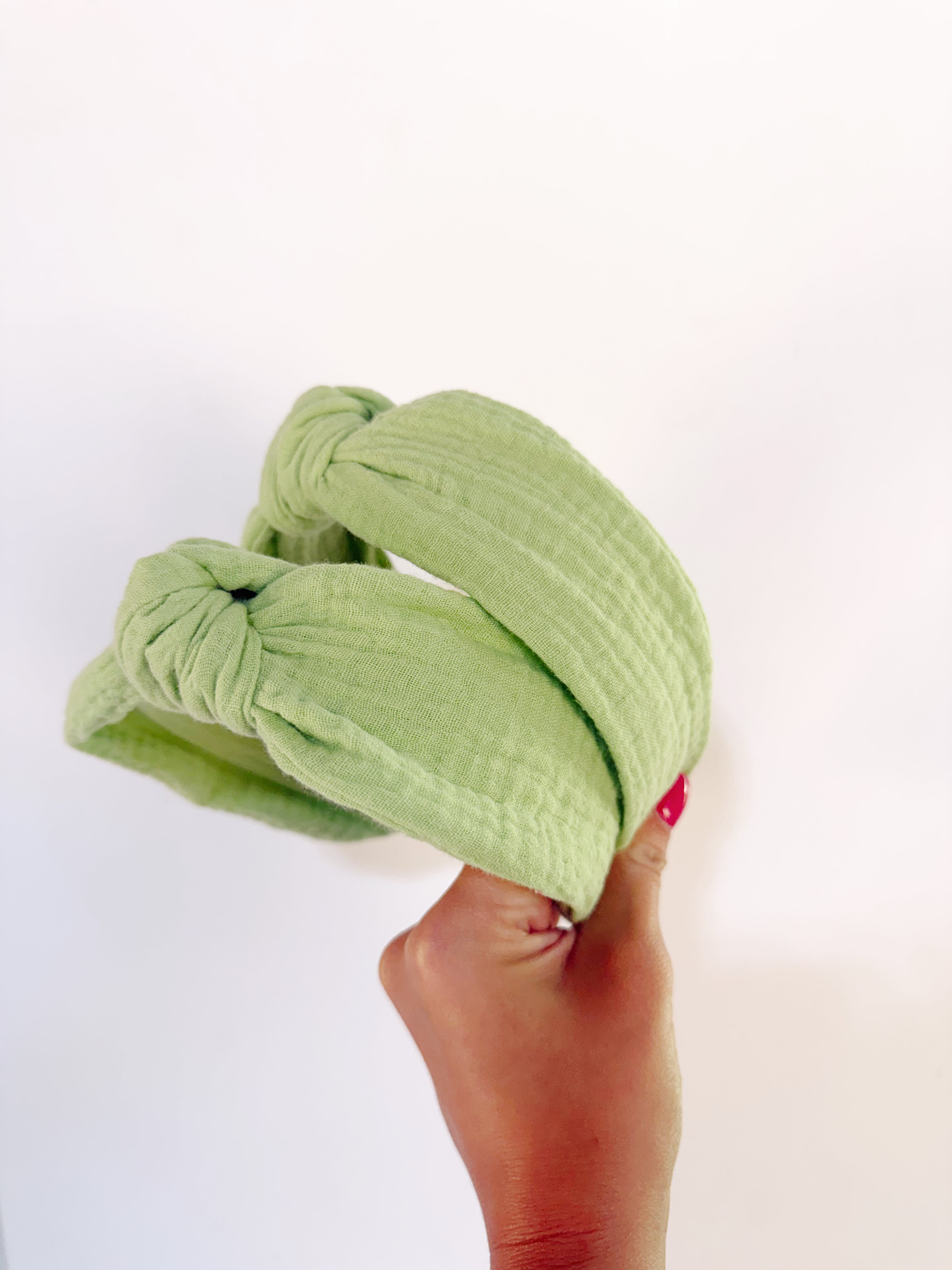 Lime Gauze Knotted Headband