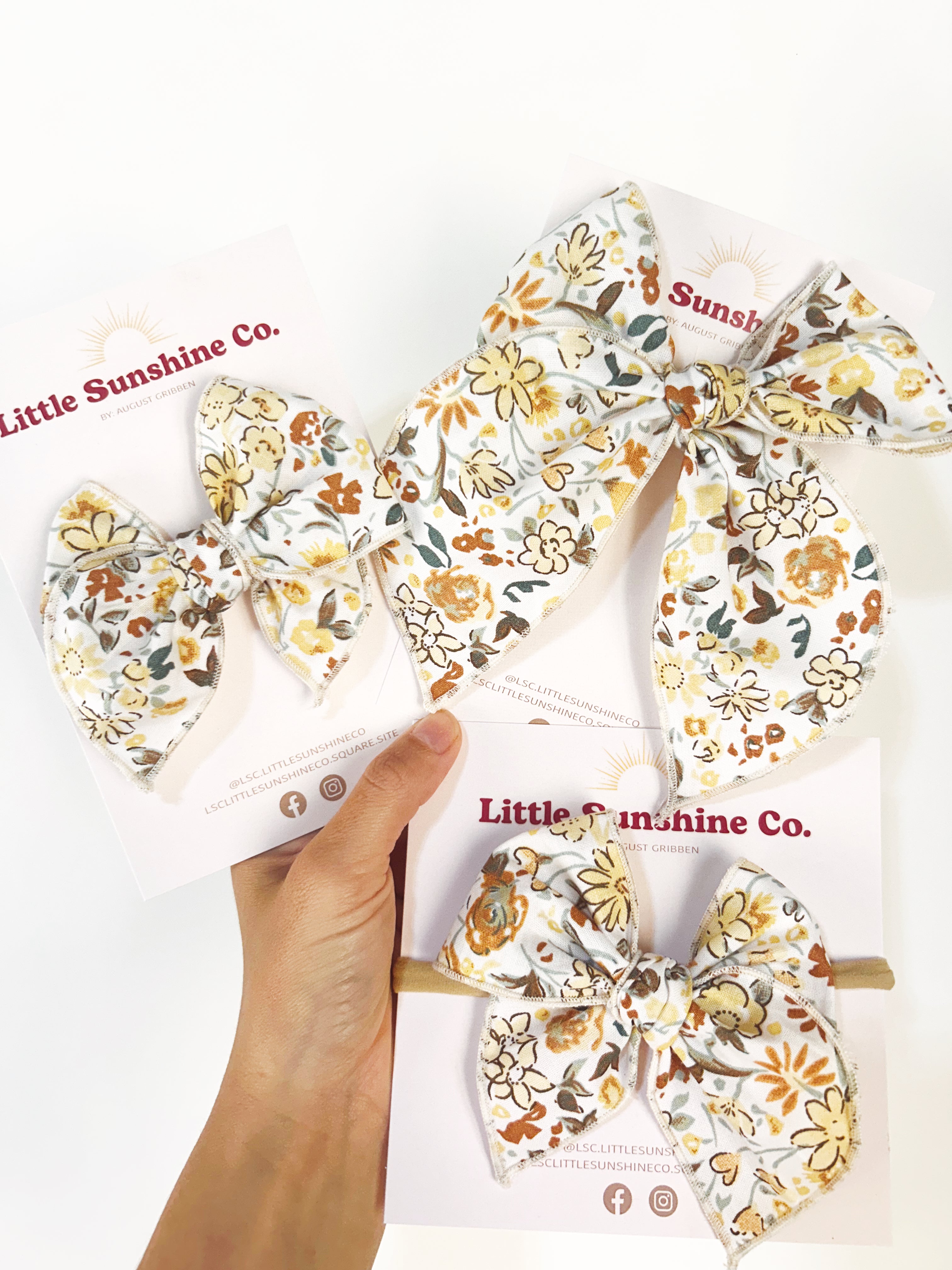 Yellow Floral Fable Bows