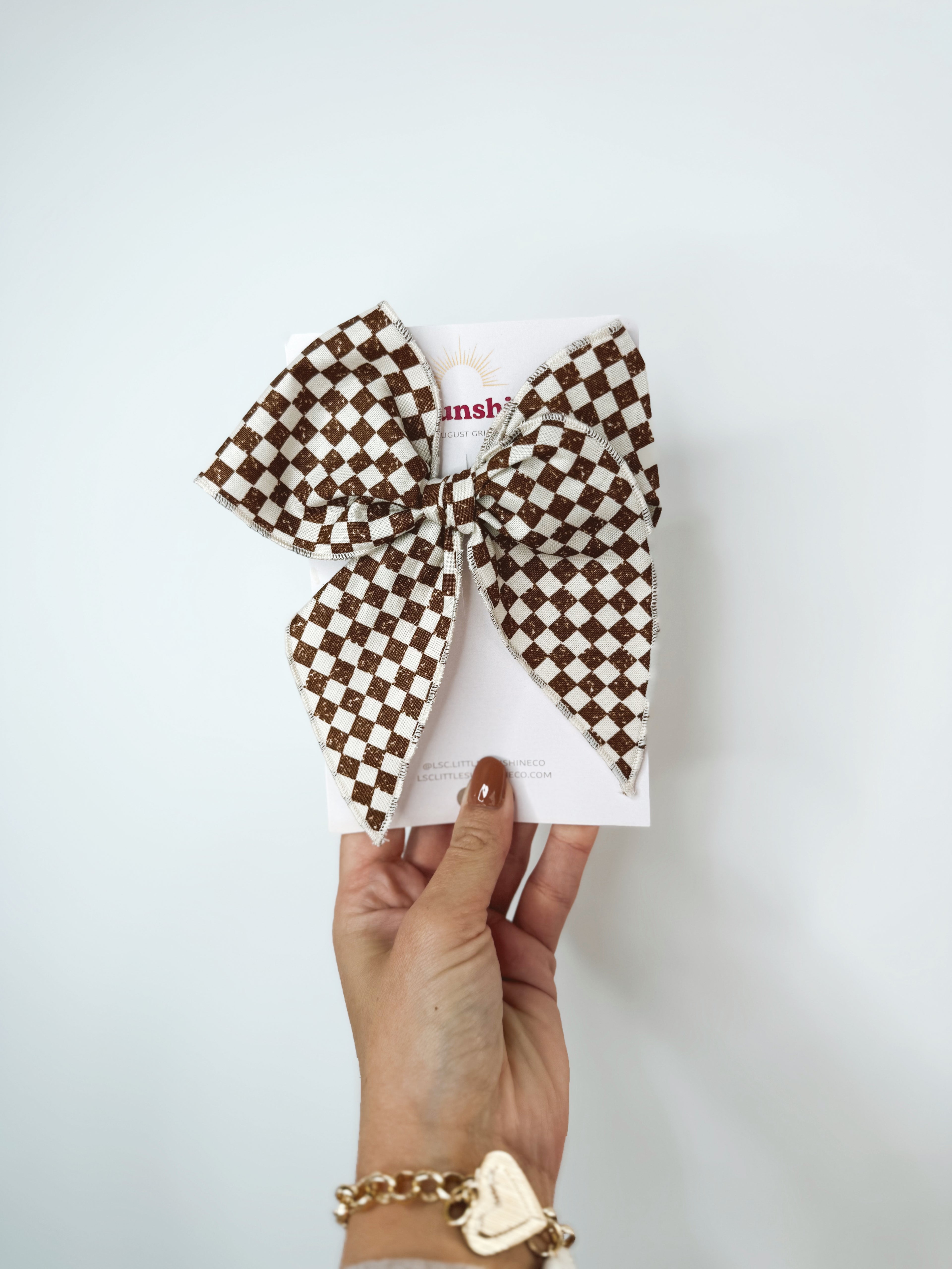 Neutral Checks Hair Bows