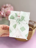 Green & White Gingham Large Clip