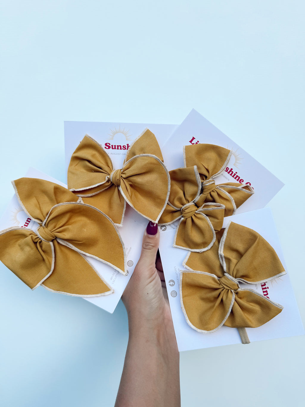 Golden Mustard Hair Bows 🌾