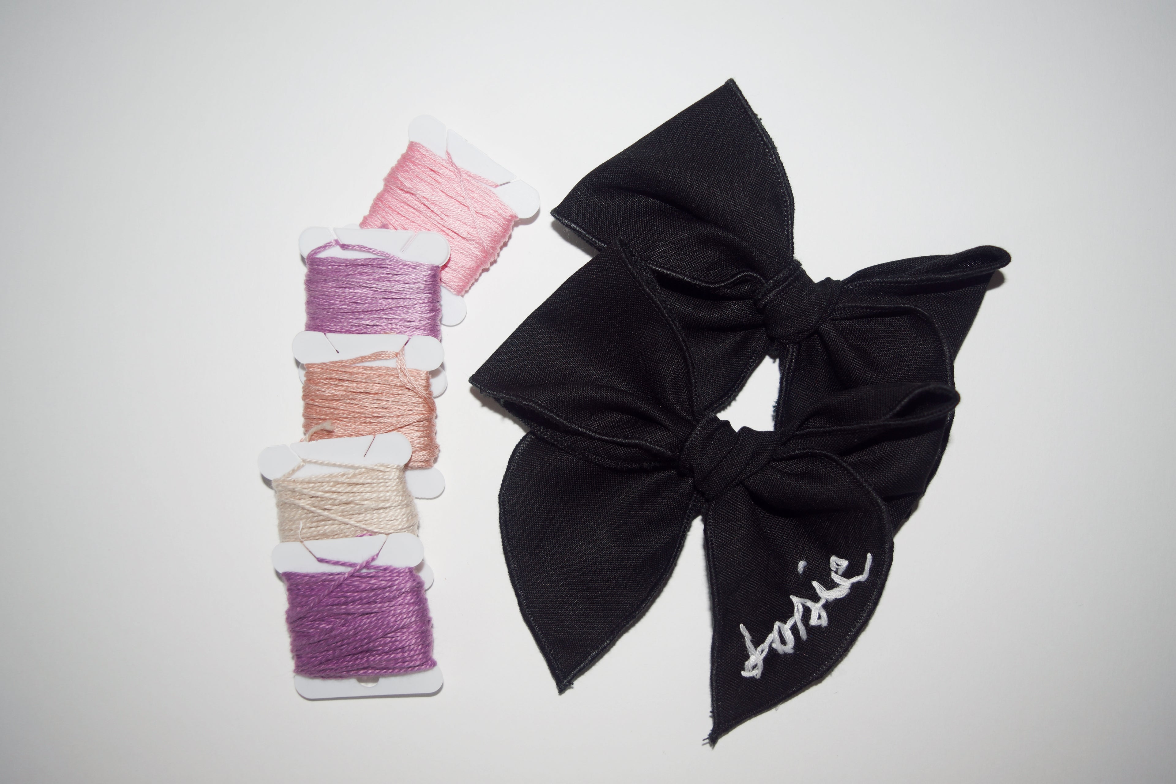 Personalized Hand-Embroidered Hair Bows