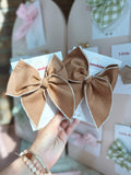 Light Brown Hair Bows - Large Clip