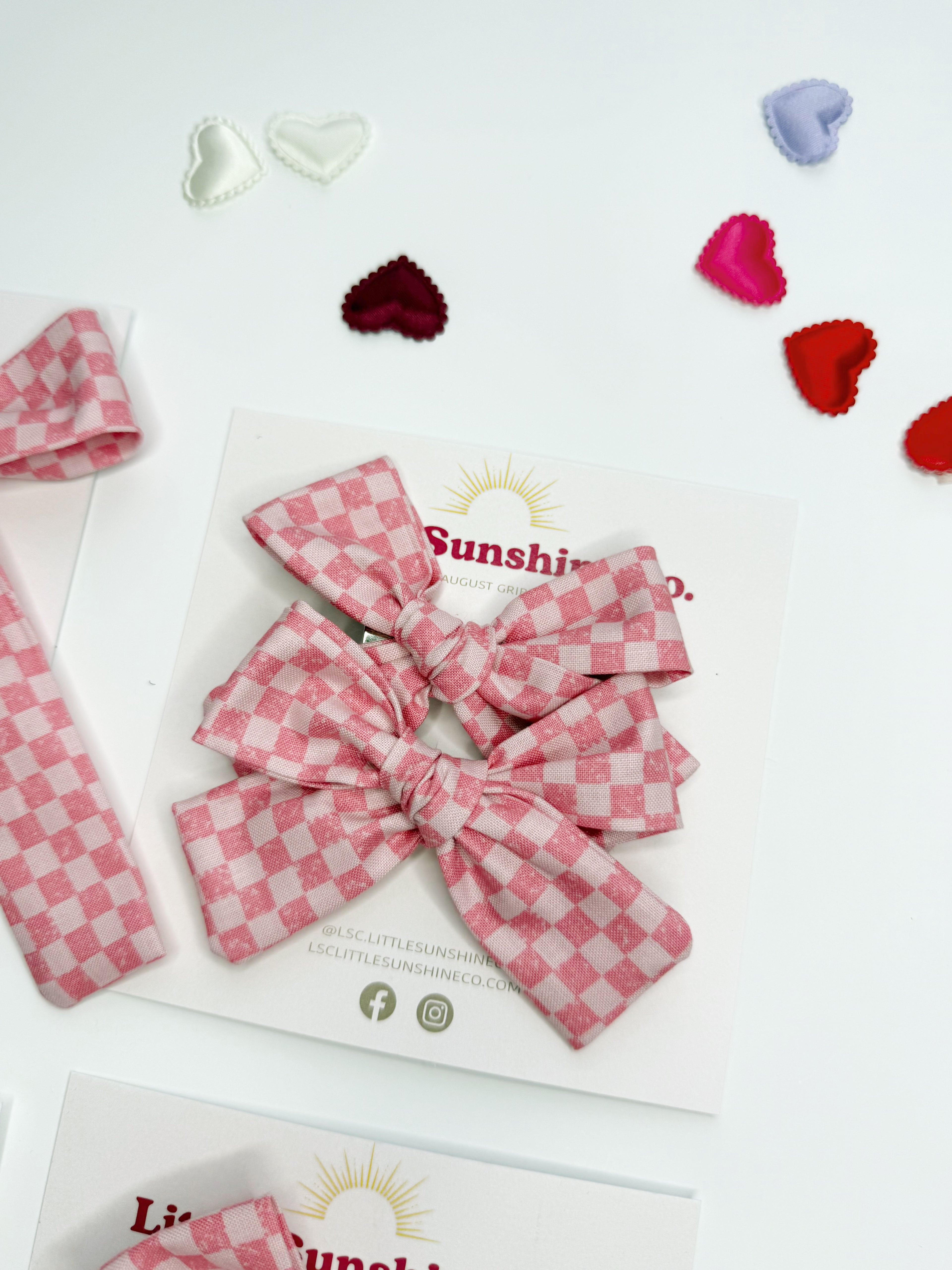 Sweetheart Gingham Hair Bows