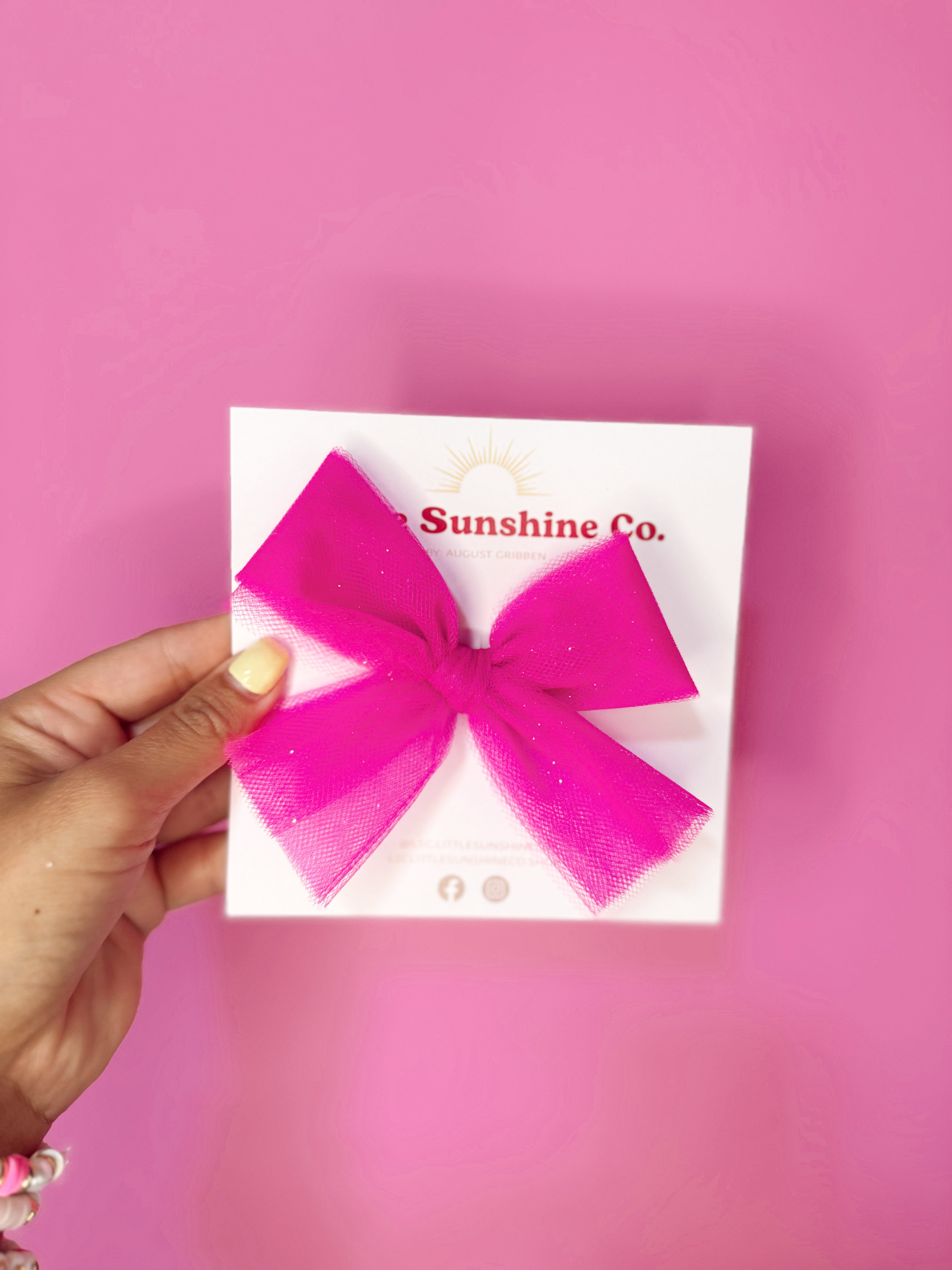 Hot Pink Tulle Hair Bows 🩷