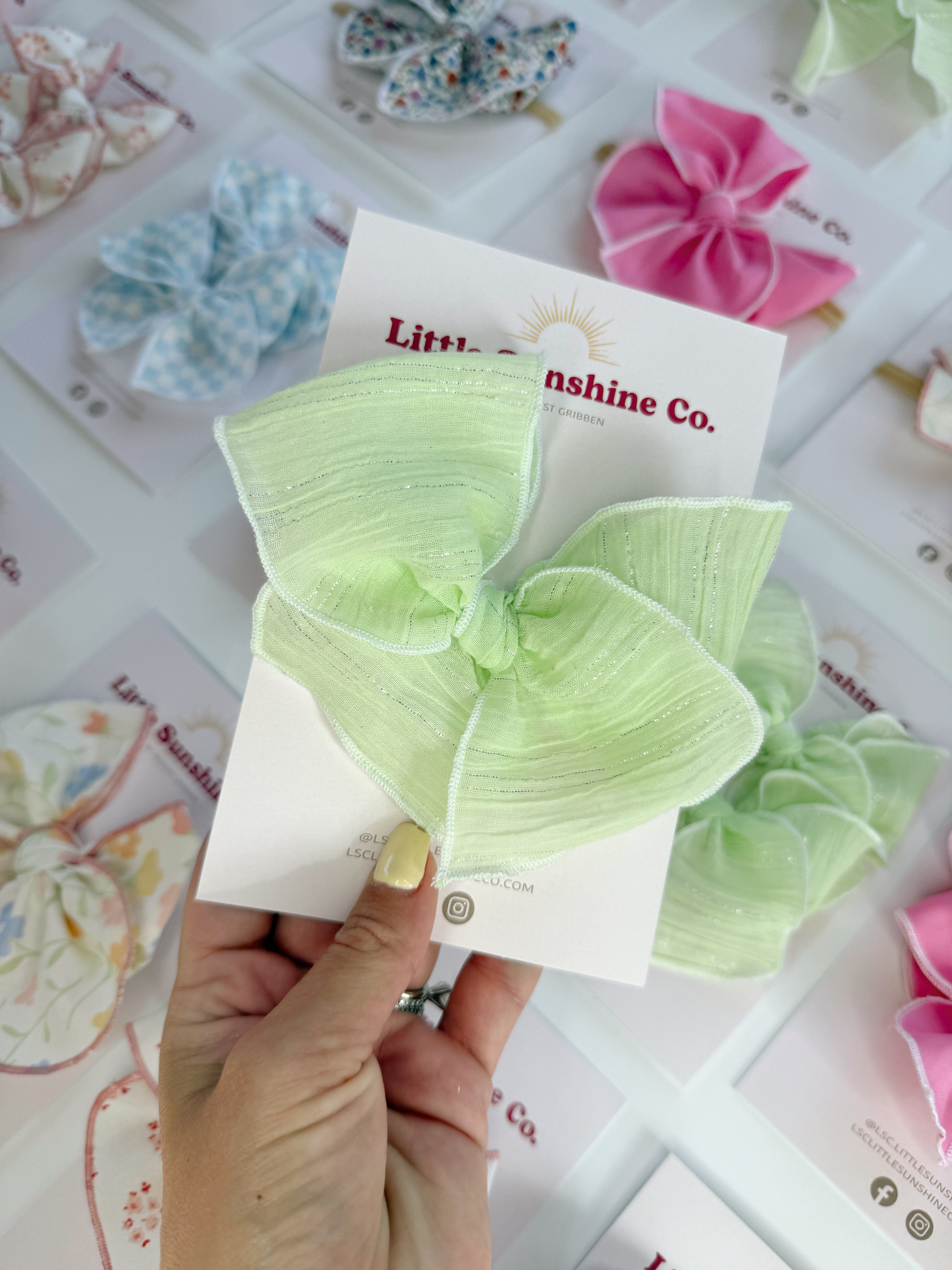 Spring Mint Hair Bows
