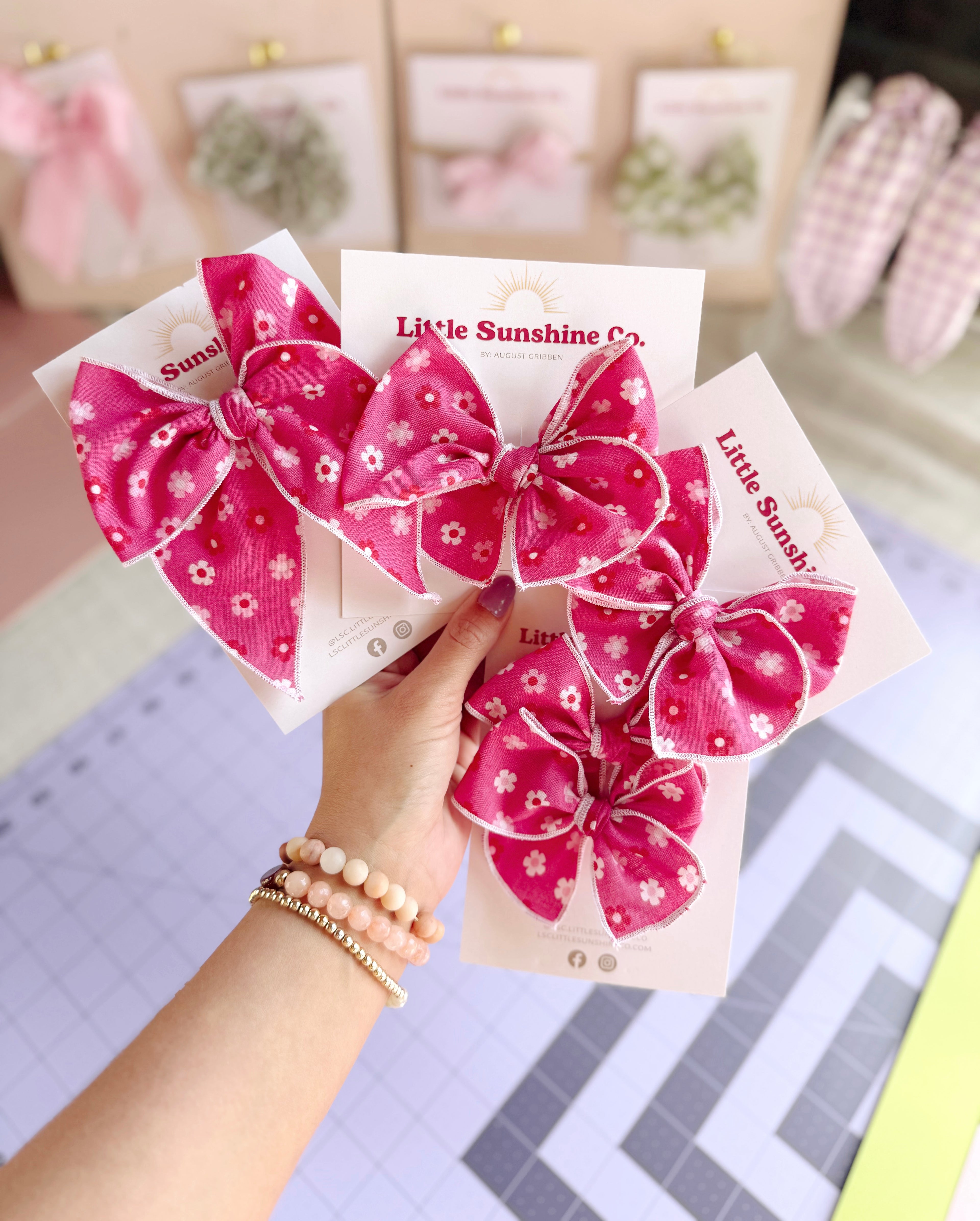 Pink Petal Pop Hair Bows