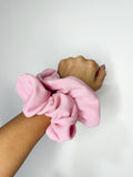 Pink Ribbed Scrunchies