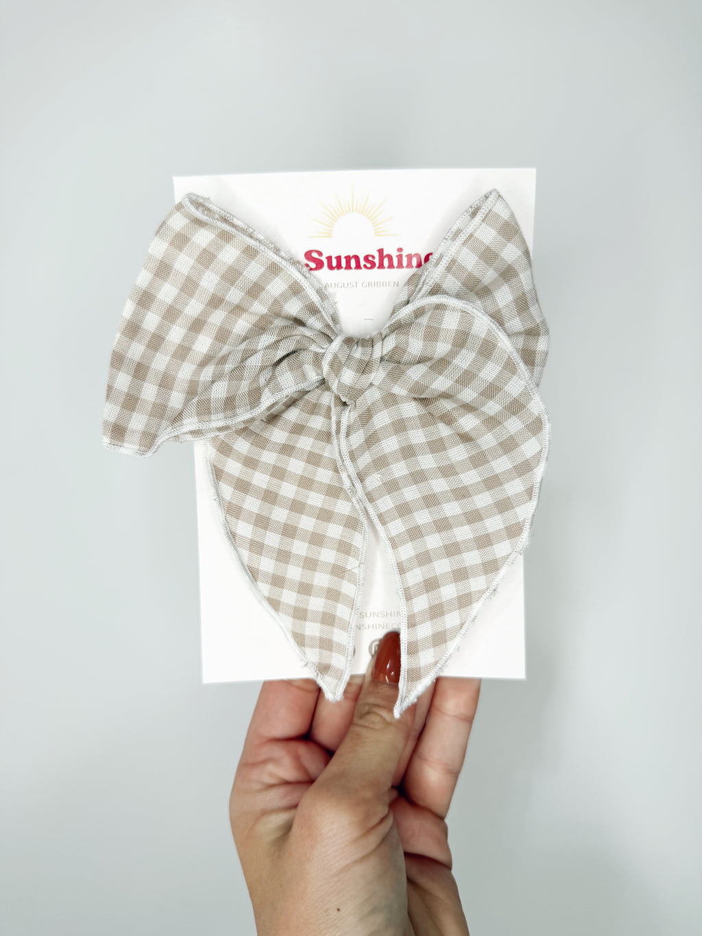 Neutral Gingham Hair Bows