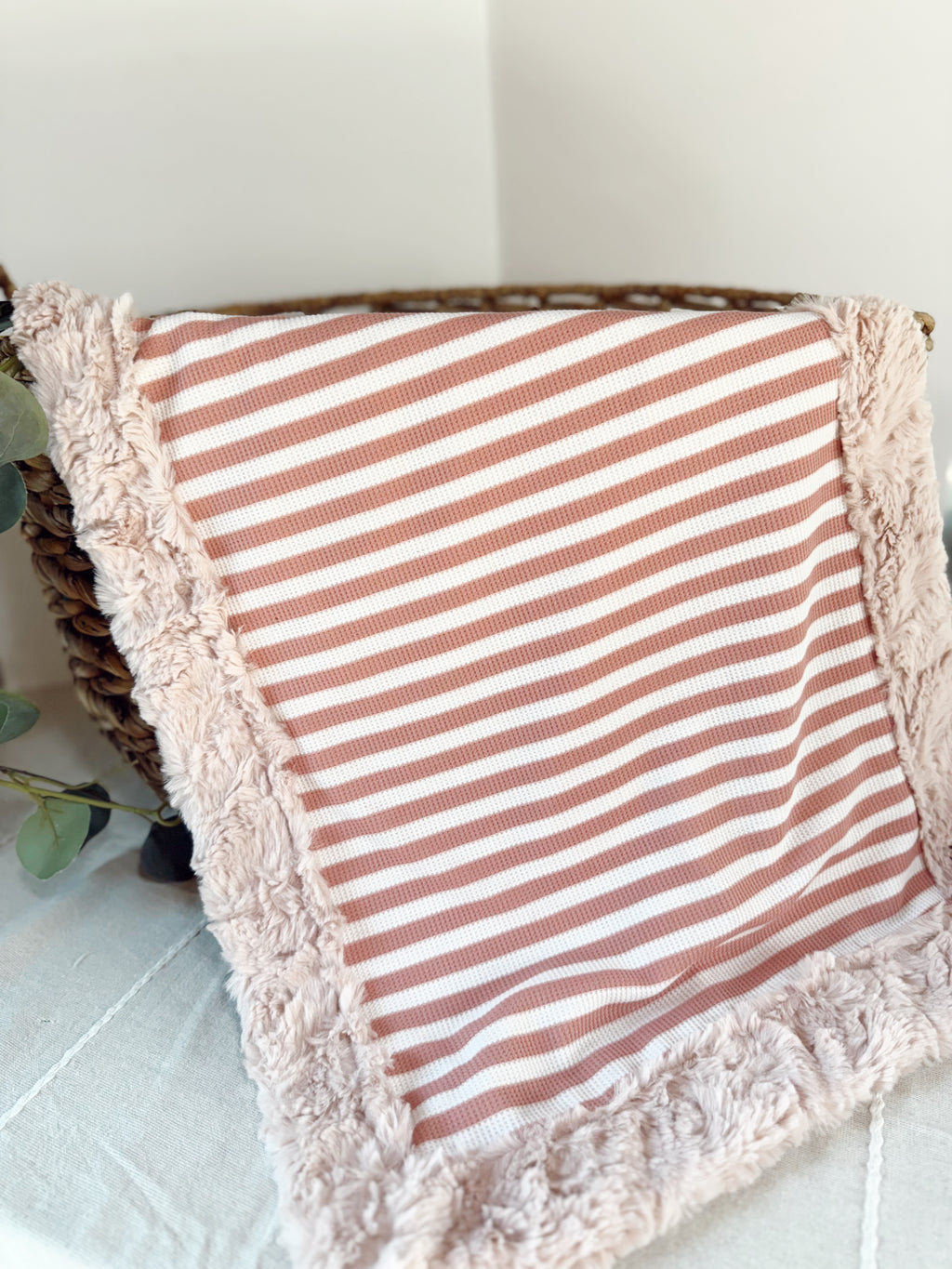 Mauve Stripped Snuggle Blankets