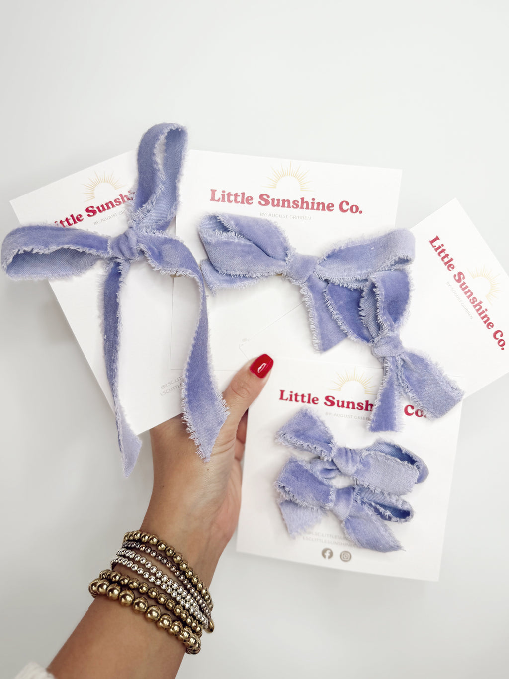 Purple Ribbon Hair Bows