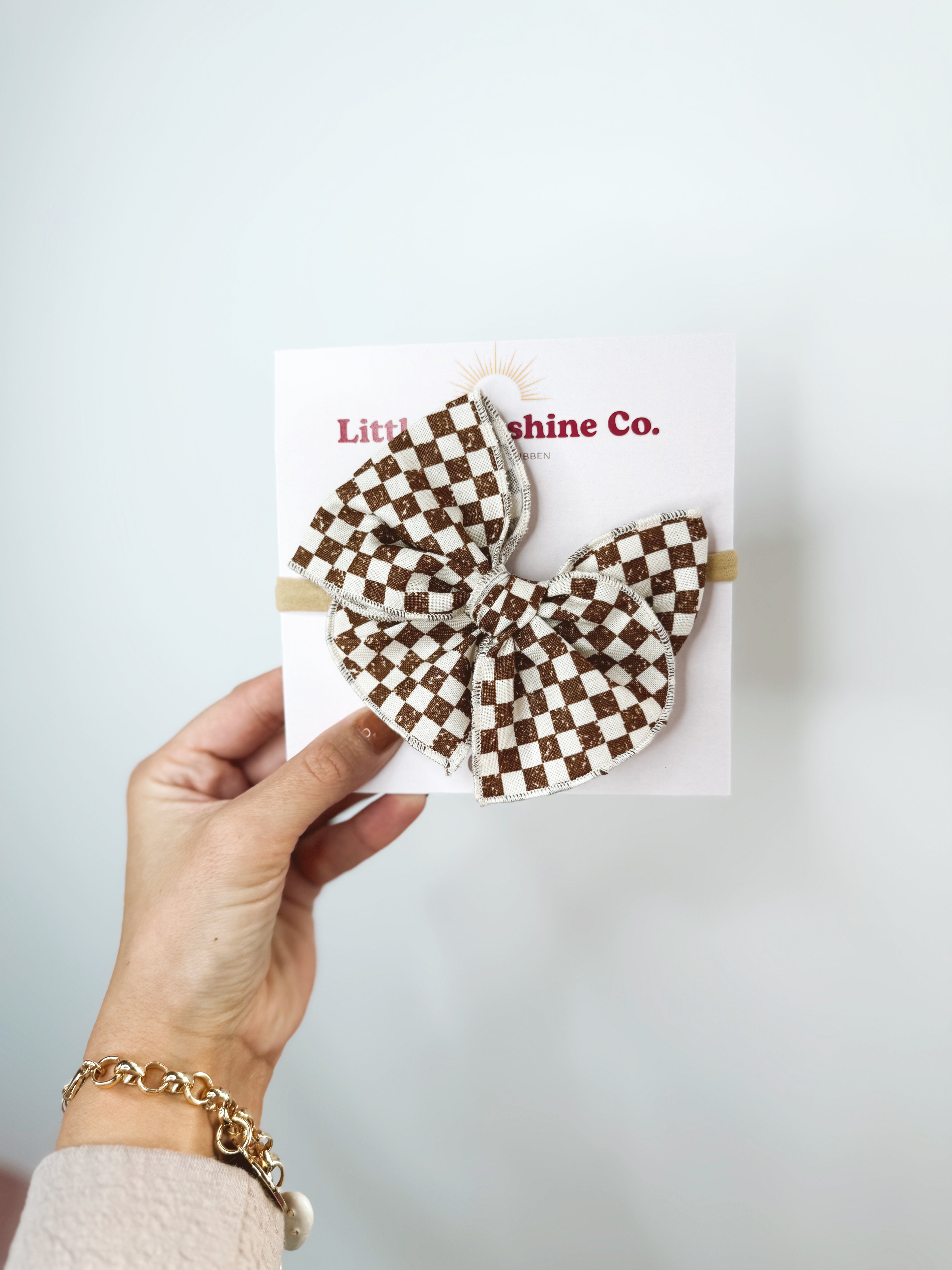 Neutral Checks Hair Bows