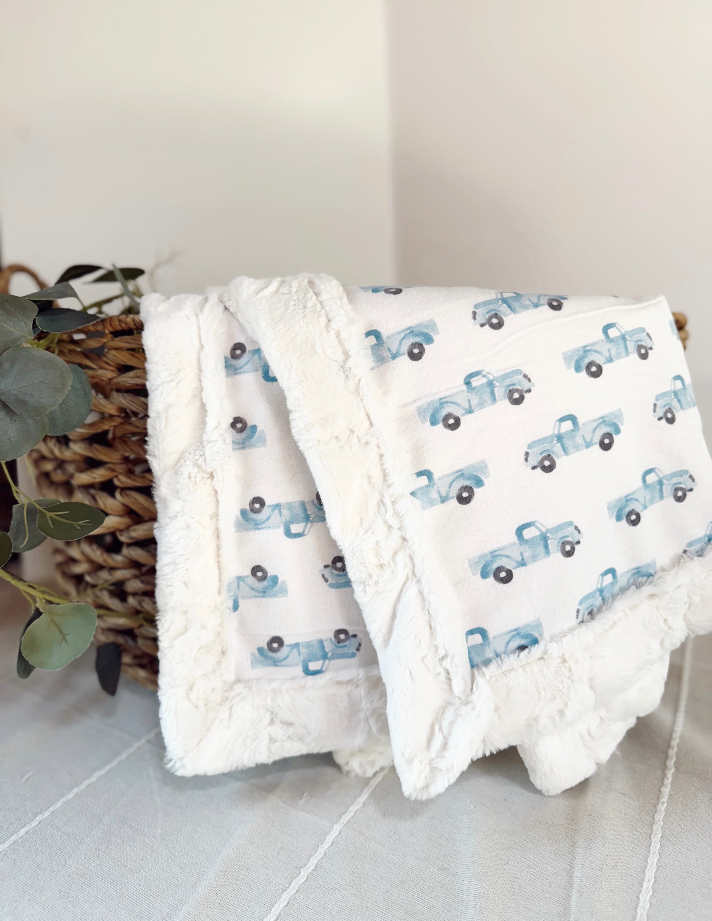 Vintage Blue Truck Snuggle Blankets