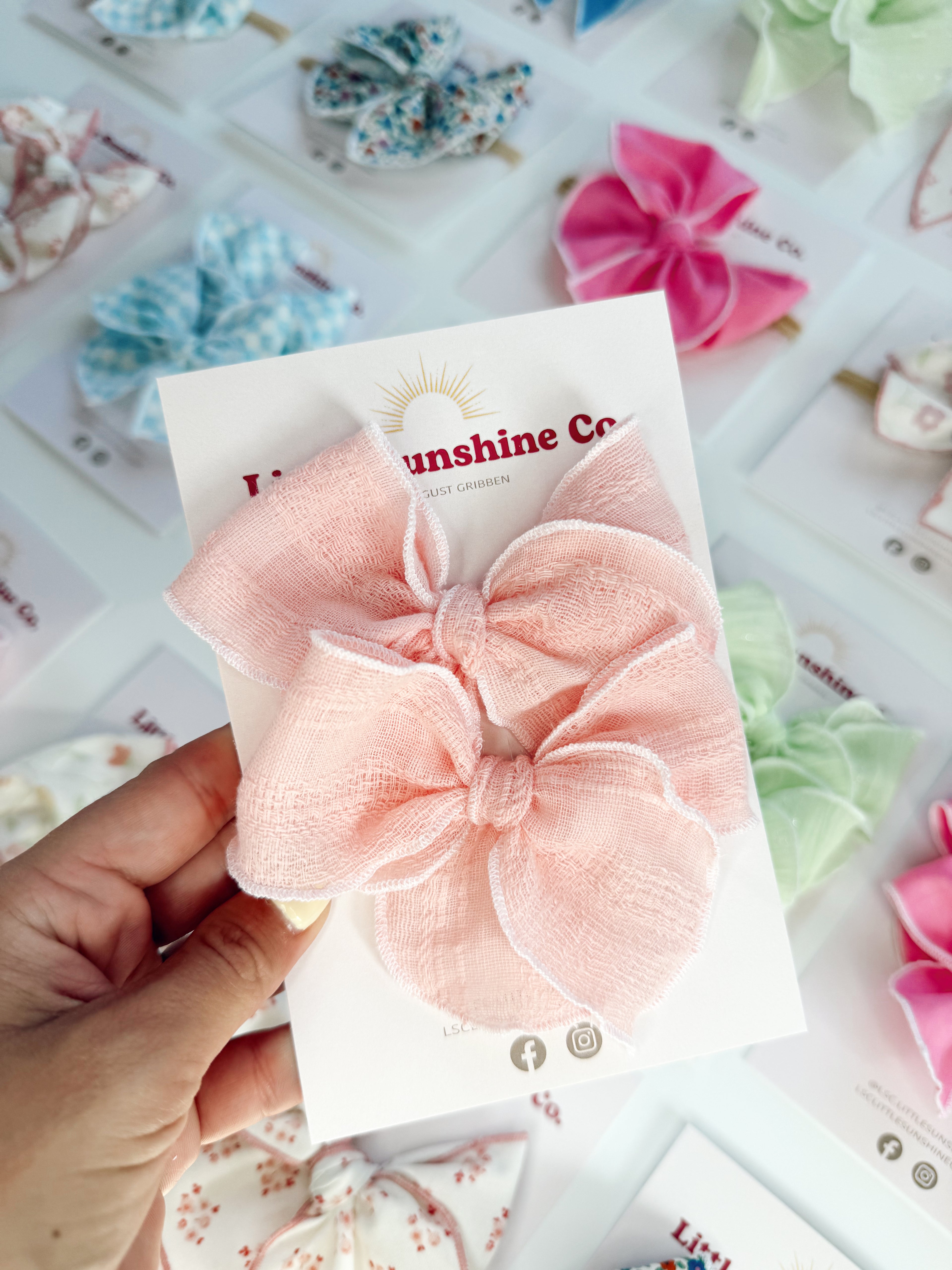 Lainey Pink Hair Bows