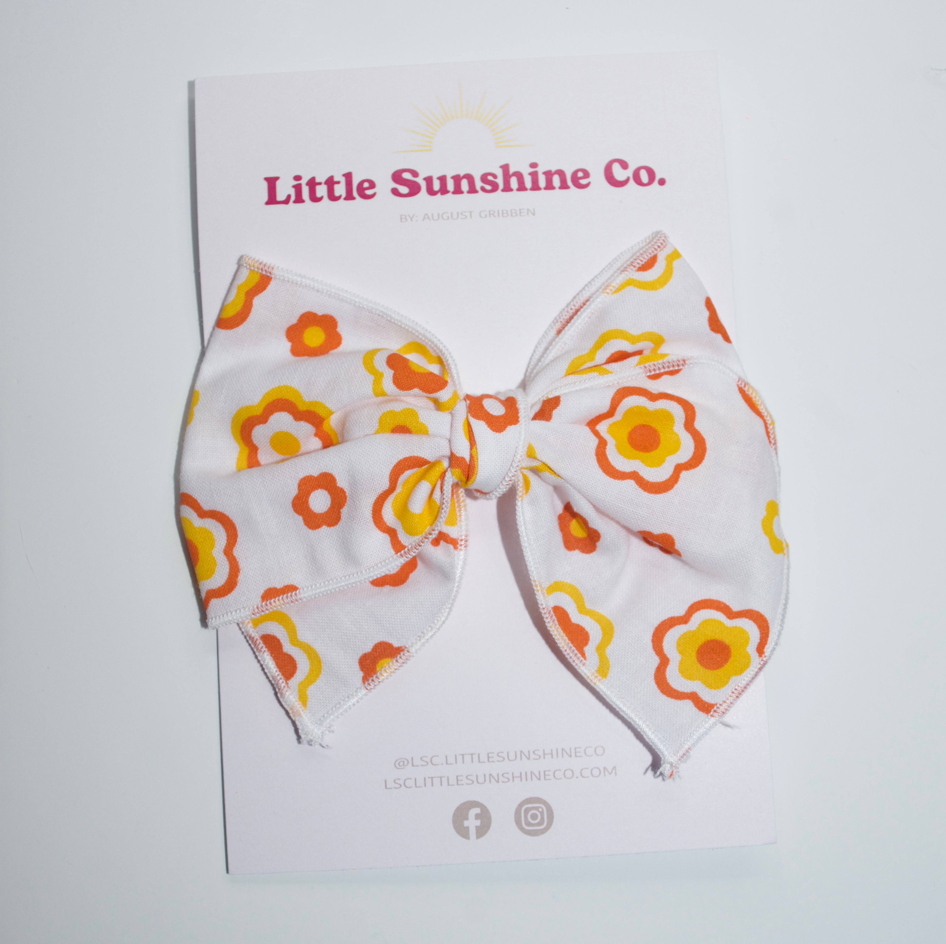 Orange Floral - Medium Clip