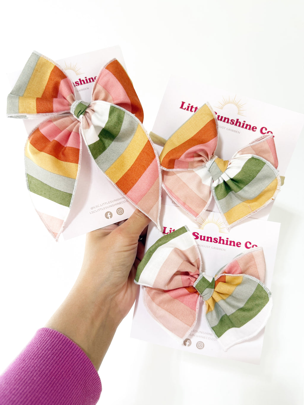 Muted Multi-Striped Bows